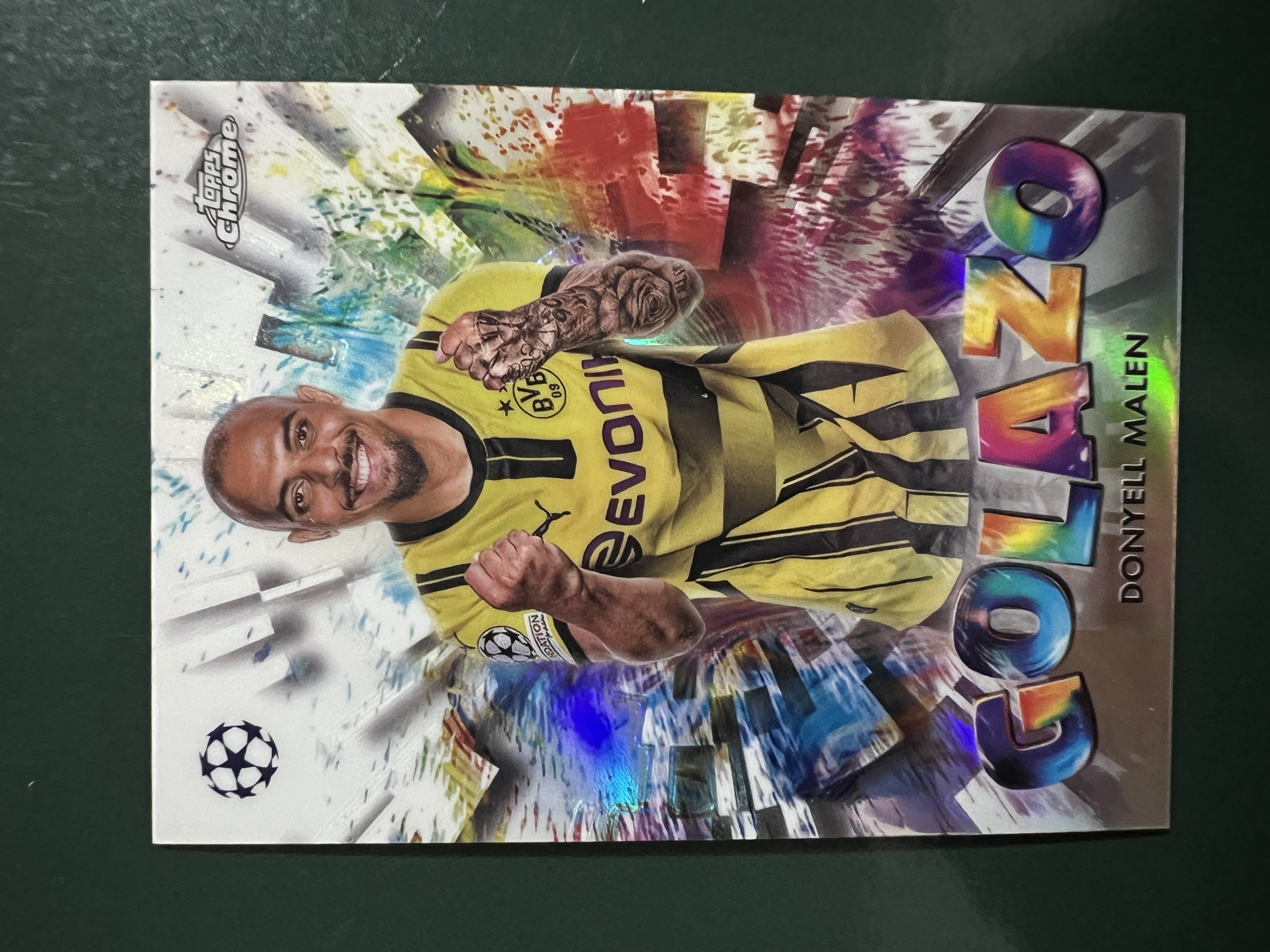 2025 Topps Chrome Donyell Malen 欧冠系列 唐耶尔·马伦 德甲多特蒙德足球俱乐部 特卡 BASE 折射 完美收藏 卡品如图