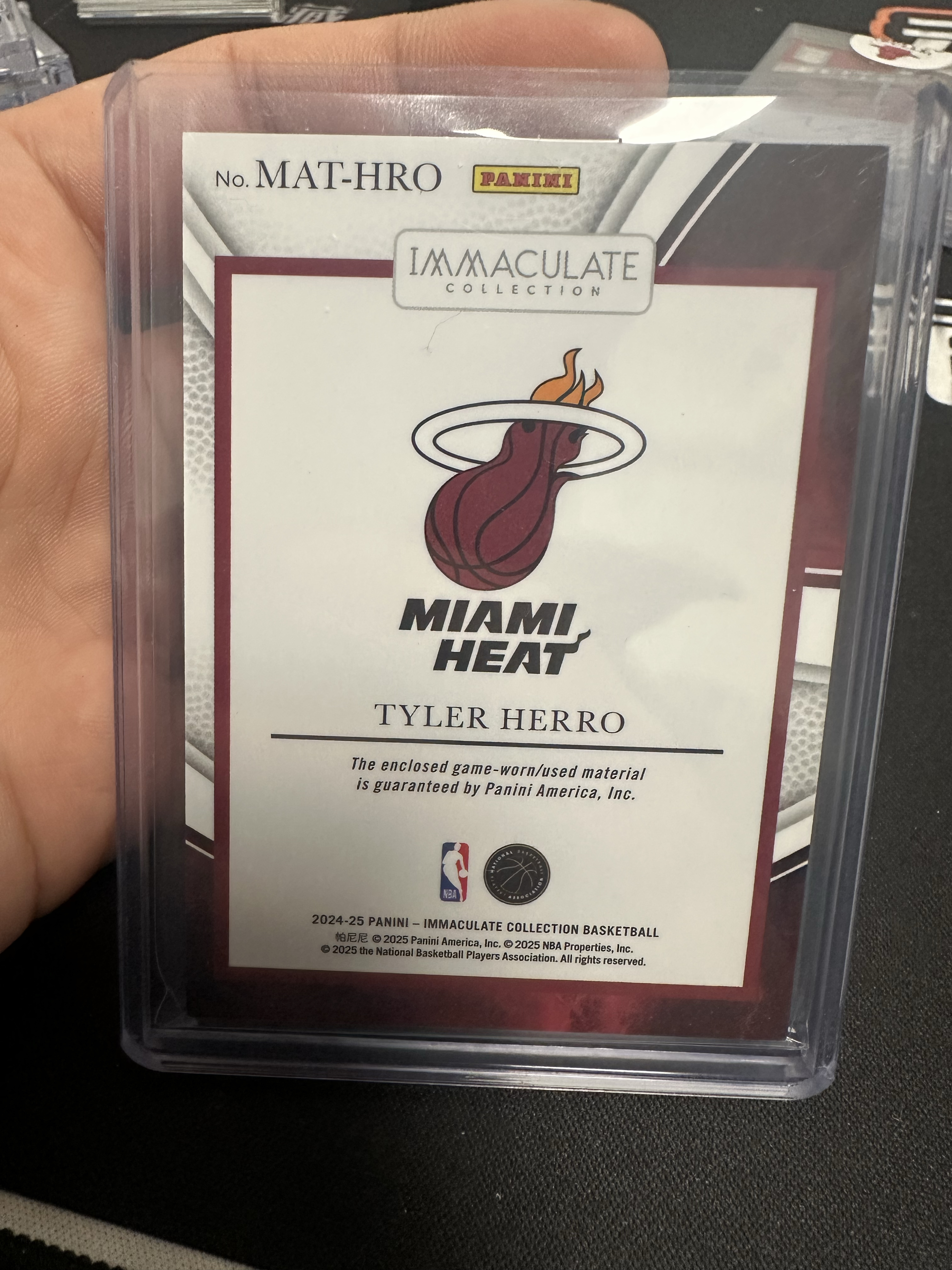 2024-25 Panini Immaculate Tyler Herro 泰勒 希罗 热火队 /99编 球衣切割 物料 卡品如图 添