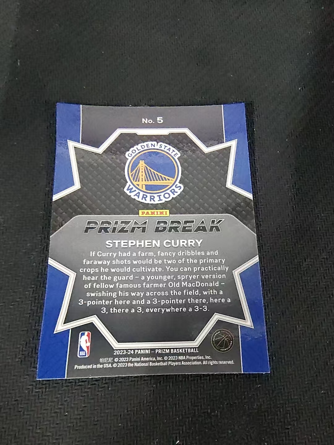 【可合并,不累计】2023-24 Panini Prizm Stephen Curry PZ 勇士 斯蒂芬 库里 break特卡 PZ 划痕 边角微瑕 介意勿拍 #5