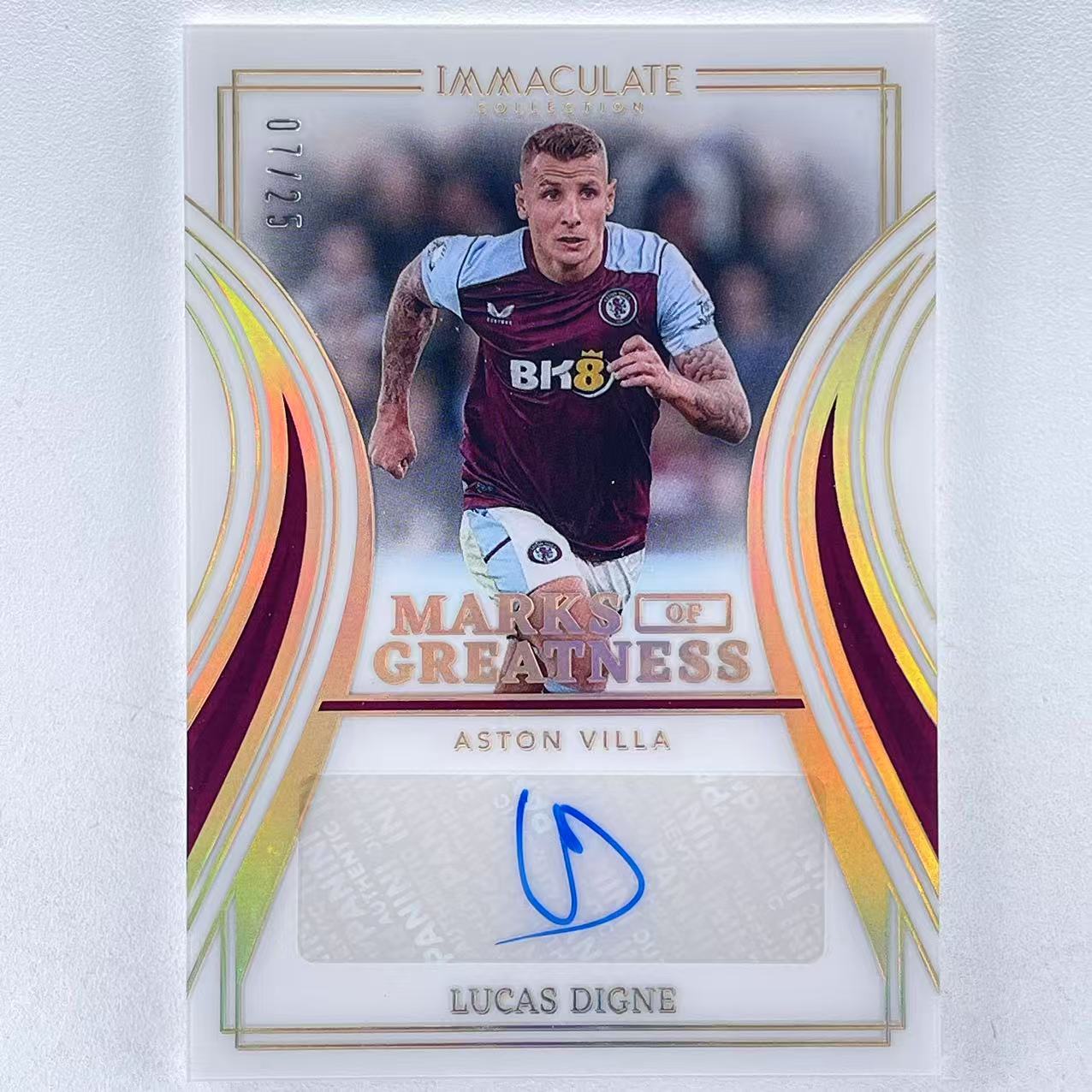 N 2023-24 Panini Immaculate Lucas Digne 卢卡 迪涅 法国 阿斯顿维拉 爱咪咪 07/25编 签字 ...