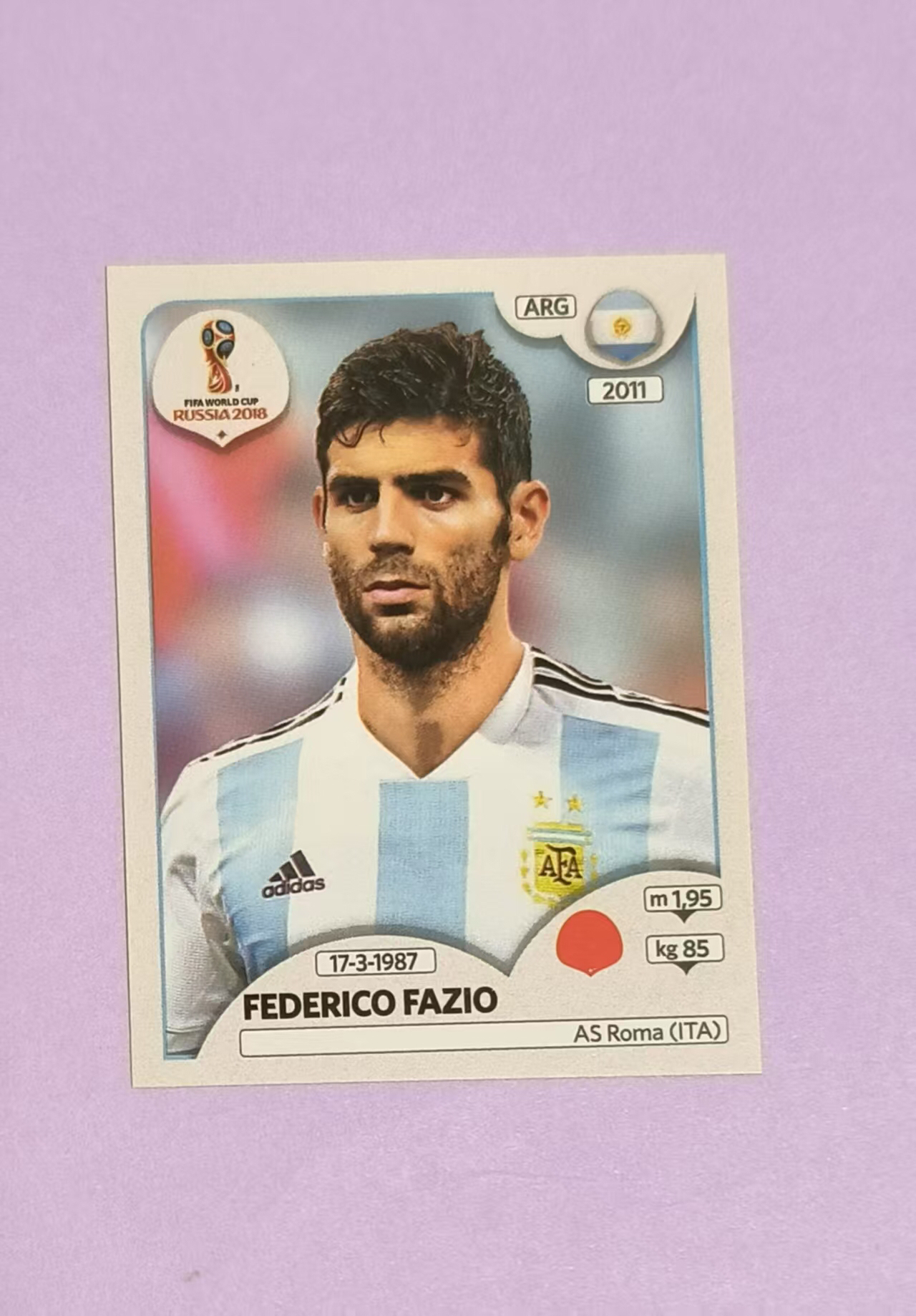 2018 Panini Stickers fazio 帕尼尼世界杯 2018 阿根廷 法西奥