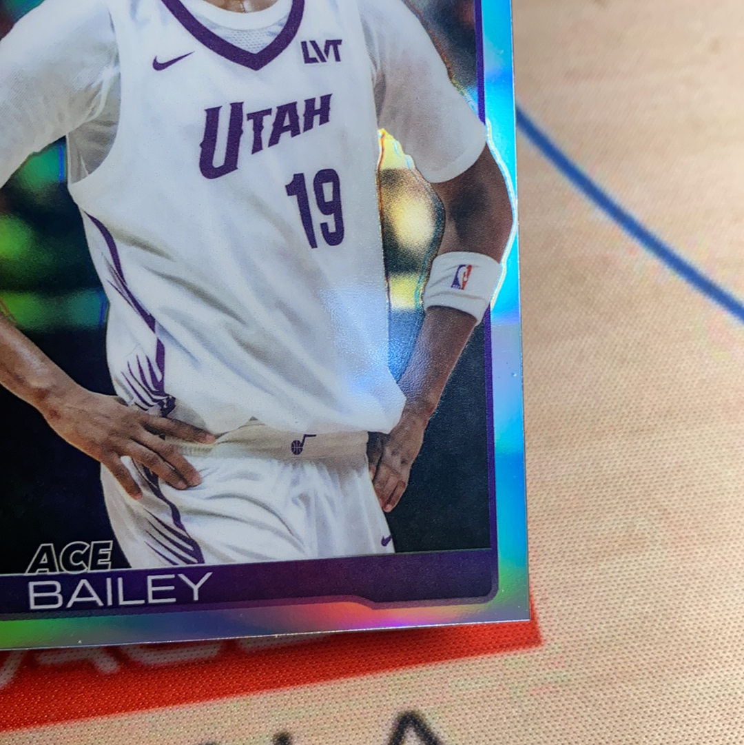 2025-26 Topps Chrome "Ace" Bailey RC tc系列 NBA 爵士 新秀 艾斯贝利 埃斯贝利 正银折 #2 卡品如图 凑套必备
