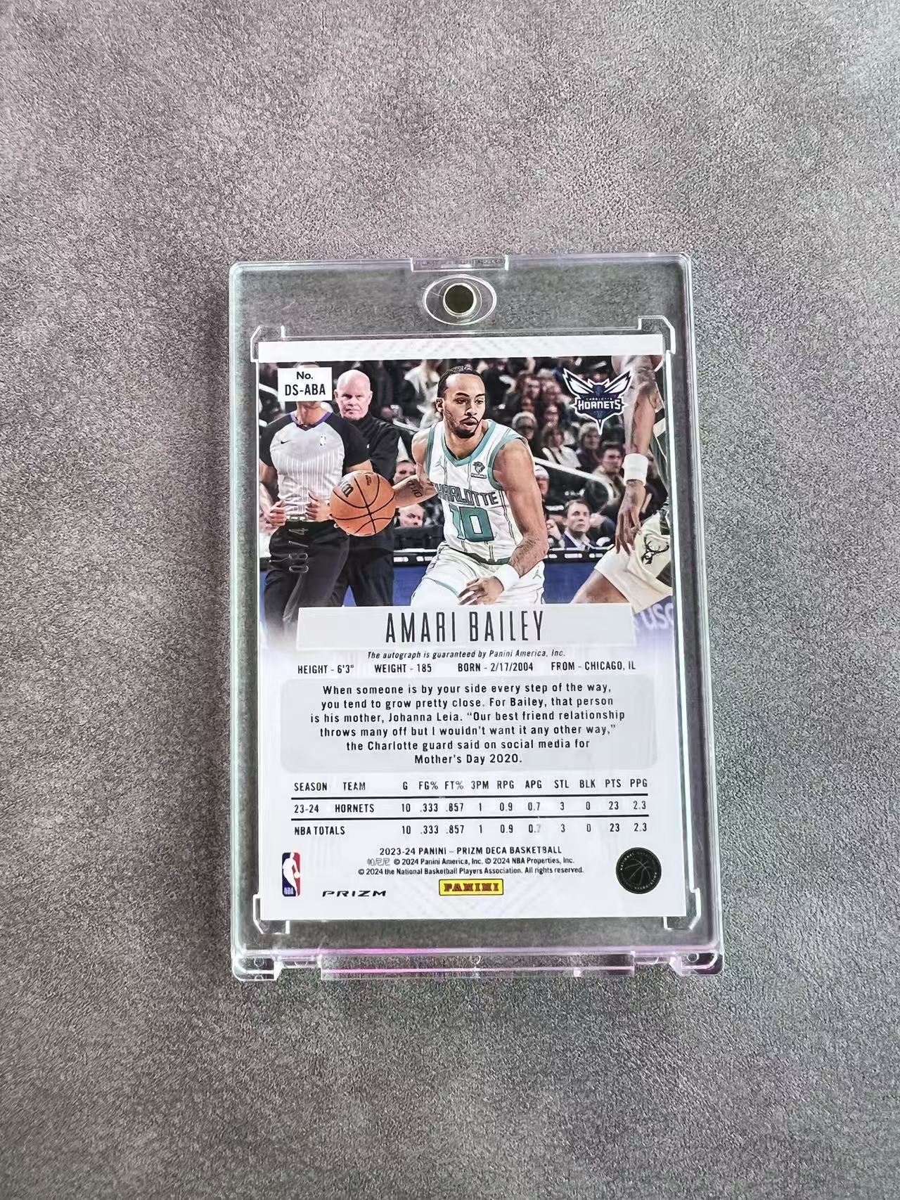 6082【330球星卡实体店代卖】panini 23-24 prizm DECA 元年复刻 阿马里贝利(Amari Bailey)新秀年 RC 签字 AUTO 蓝折 8/49编仅顺丰寄付(KIM6)