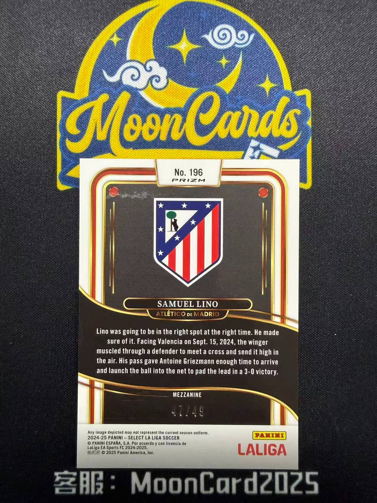 【梦卡拍卖】2024-25 Panini Select 西甲 马竞 马德里竞技 Samuel Lino 利诺 橙折 折射 二级 49编 细节如图 #Ci# 三金GY