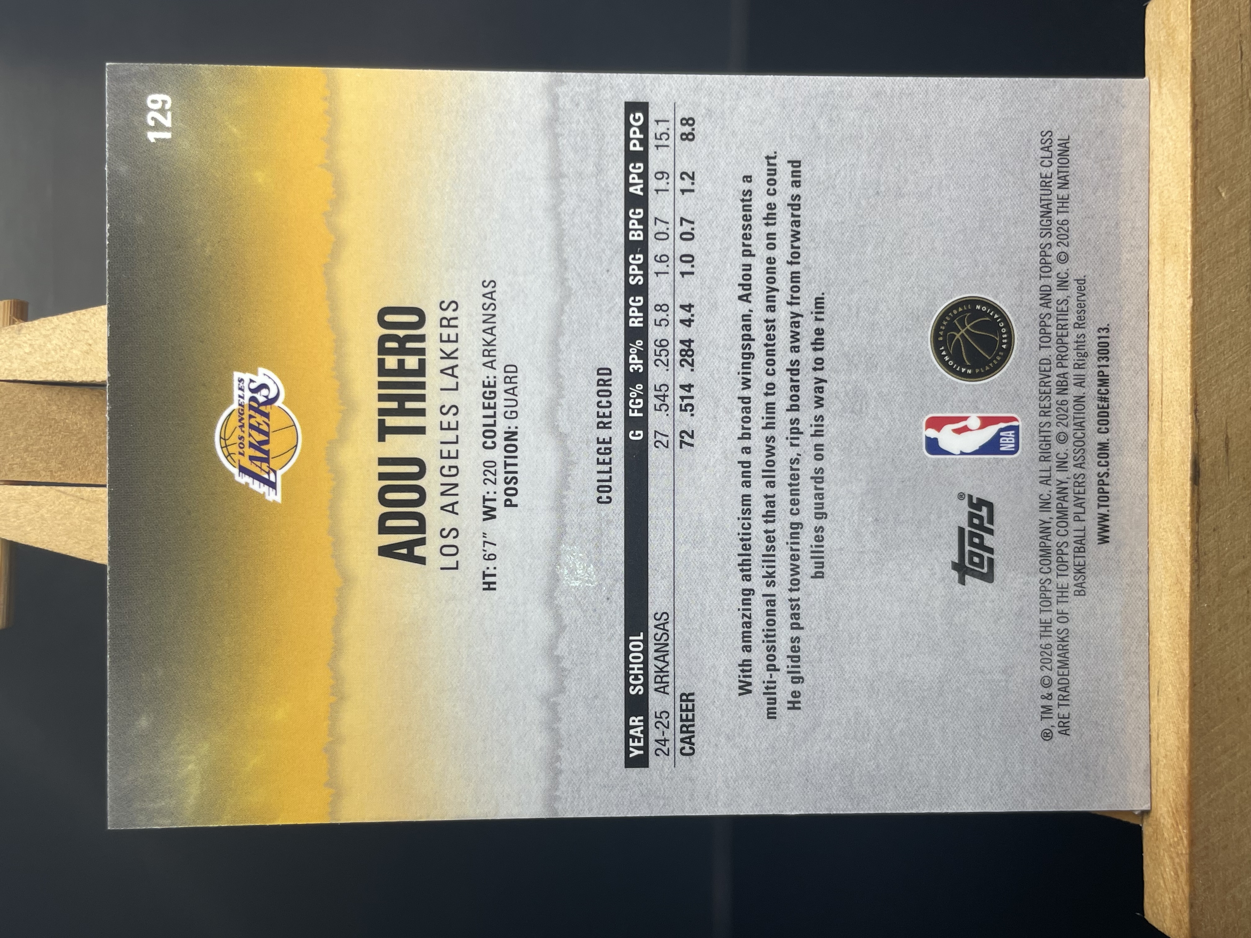 (A7) 2026 TOPPS 折射 阿杜 蒂耶罗 湖人 近期大热球星 收藏凑套必备 卡品如图 !!!