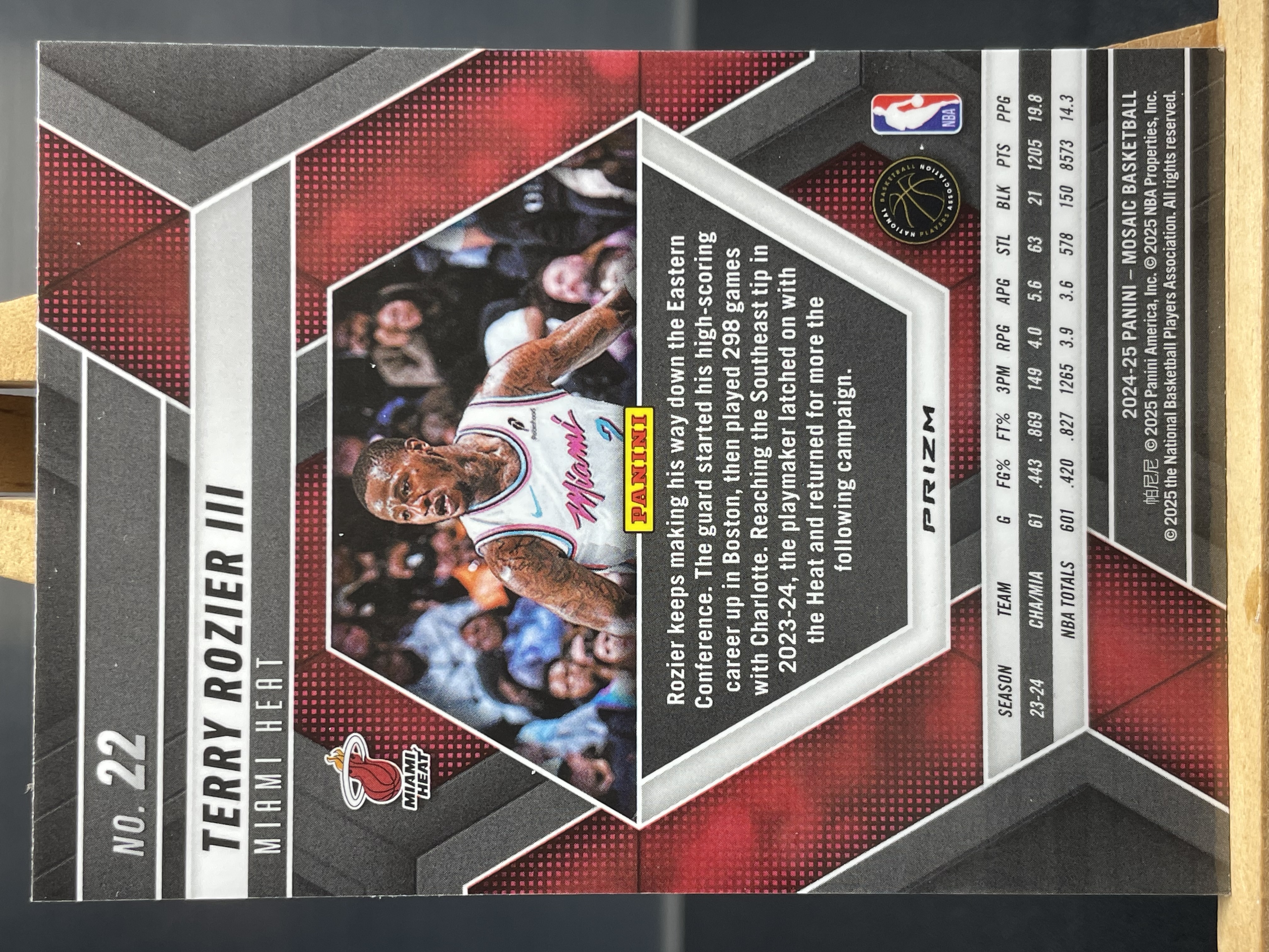 (B8) 2024-25 PANINI 马赛克 折射 特里 罗齐尔 热火 实卡好看 收藏凑套必备 卡品如图 !!!