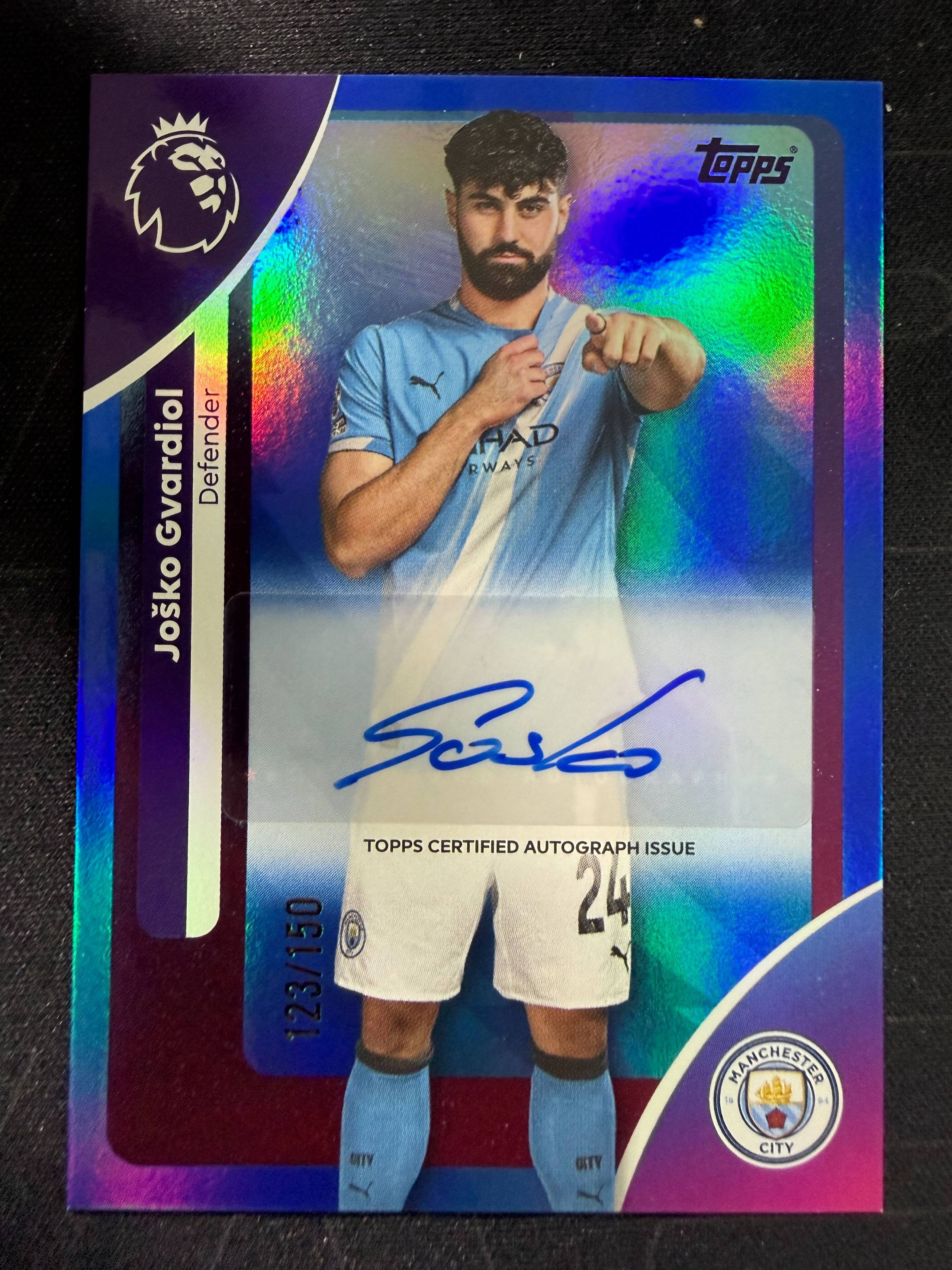 【梦卡拍卖】 2025 Topps Premier League Josko Gvardiol 签字 约什科 格瓦迪奥尔 150编 折射 英超 细节如图 #Ci# 狼哥