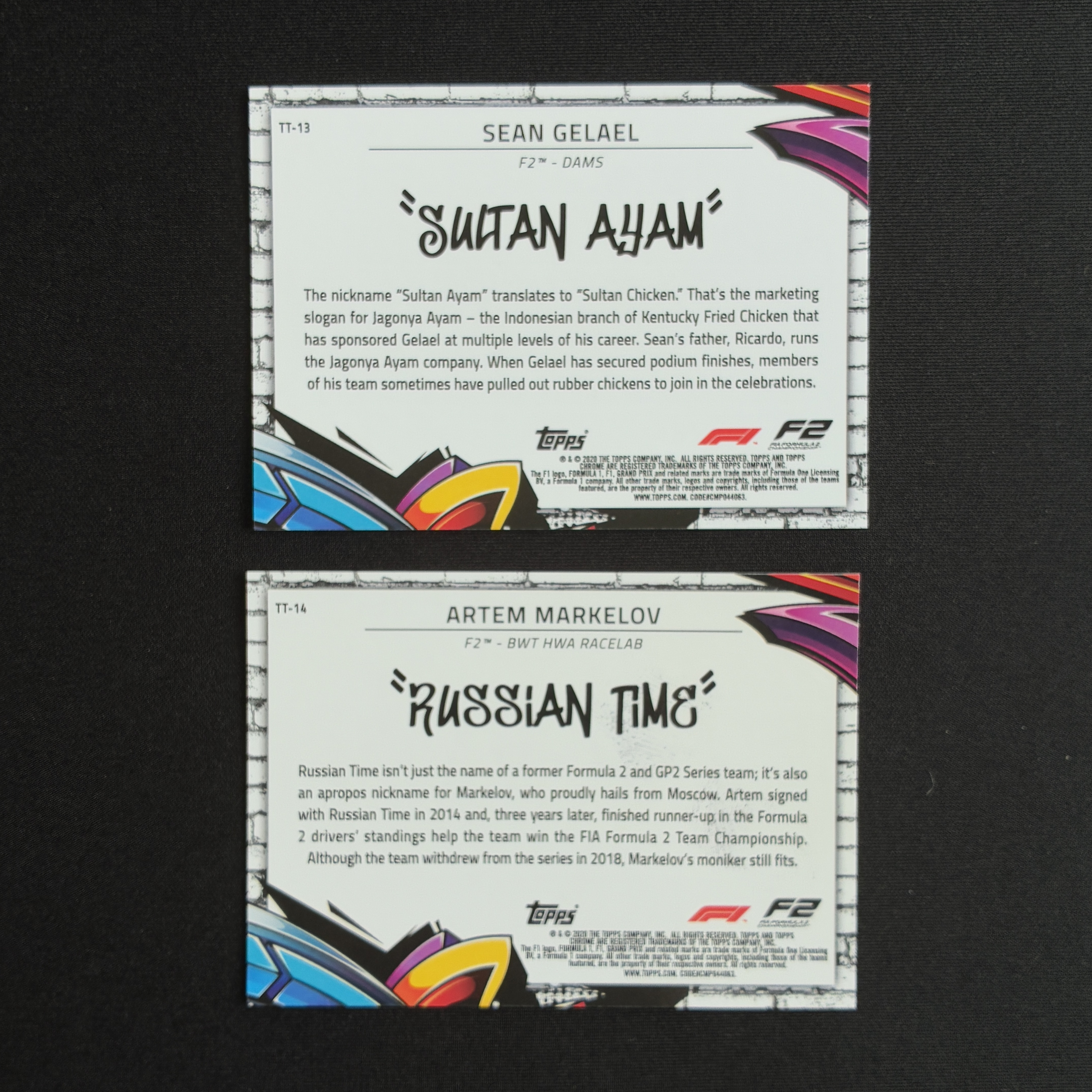 【杰基拍卖】2020 Topps Chrome F1 一级方程式赛车 盖拉尔 卡洛夫 Track Tags 涂鸦 绰号 特卡(Jason)