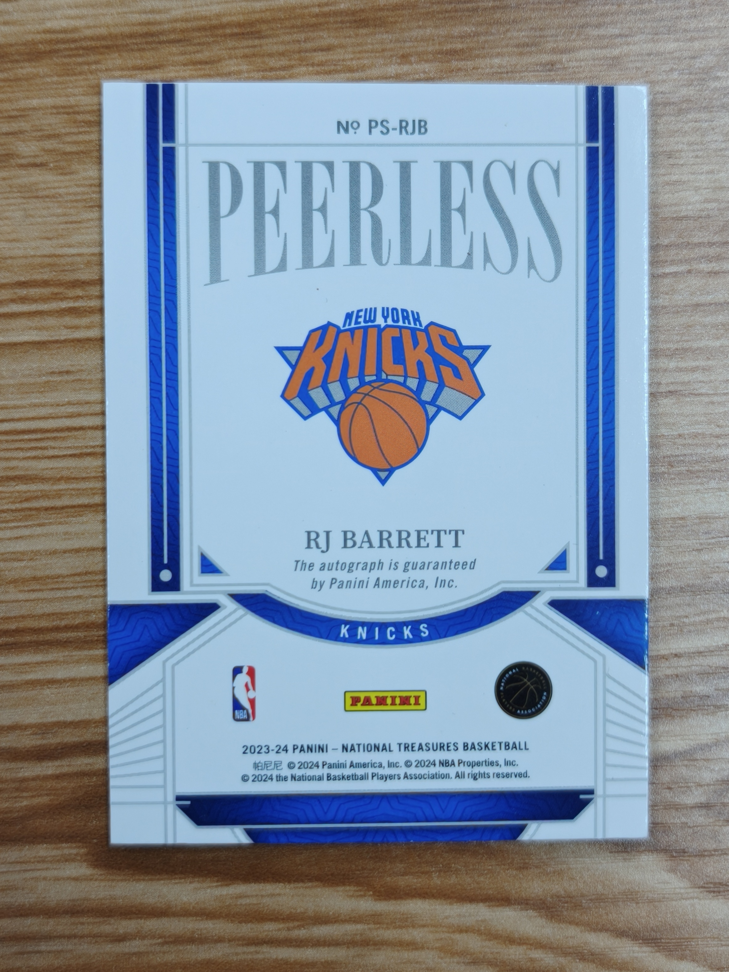 2023-National Treasures R.J. Barrett 国宝 尼克斯 RJ巴雷特 RJB 15/25编铜平行 签字 卡签 Peerless 猛龙 巴恩斯 伦纳德 卡哇伊 下赛季起飞