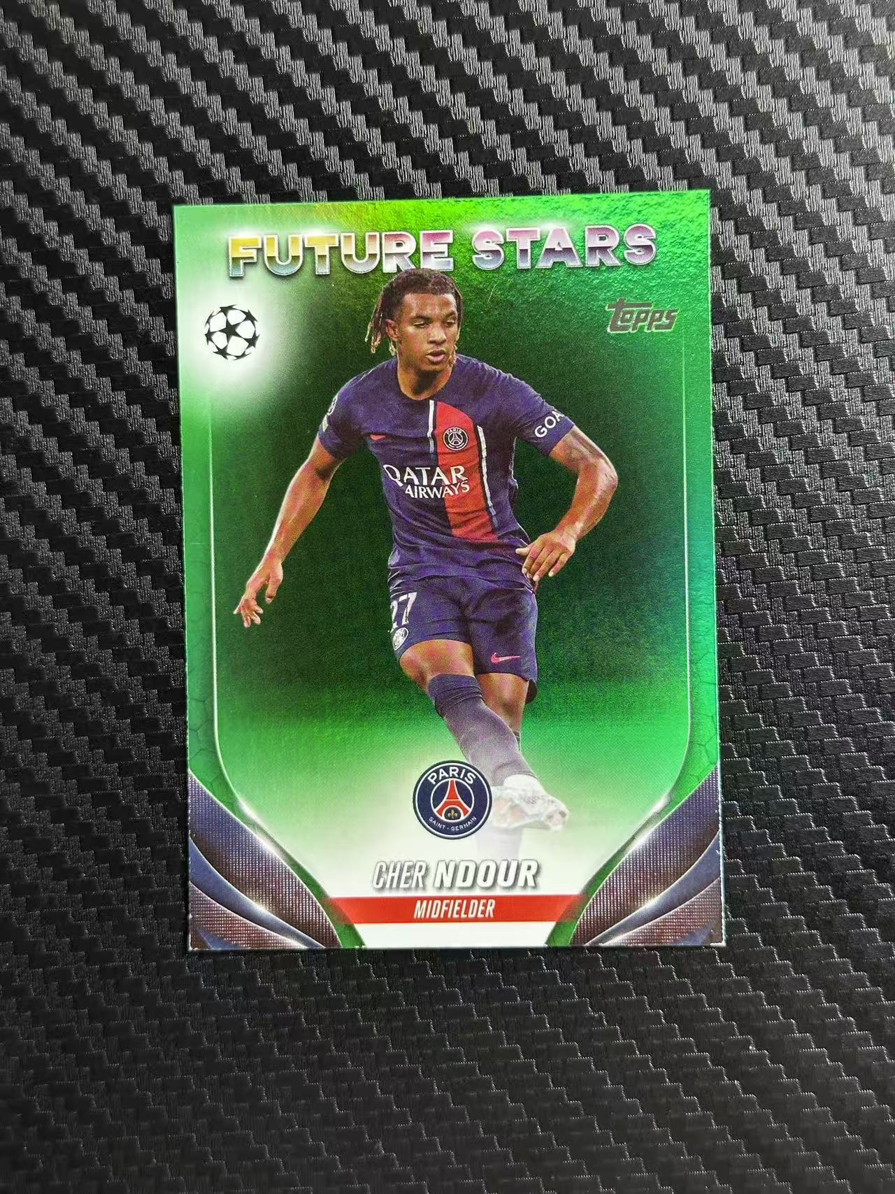 2024 Topps ucc CHER NDOUR 欧战 巴黎圣日耳曼 谢尔 恩杜尔 绿折 93/99编 卡品如图 拍前看描述
