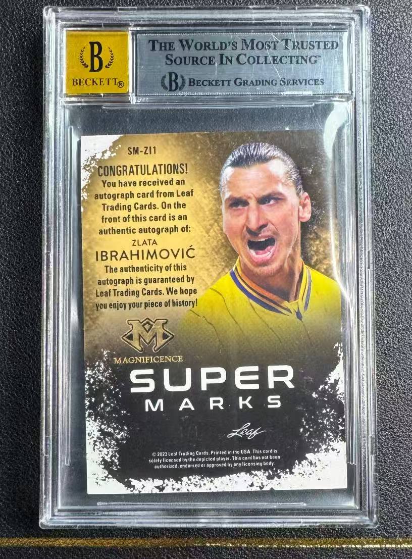 2023 Leaf MAGNIFICENCE Zlatan Ibrahimovic 爆金签字 伊布拉希莫维奇 1/1编 一编一 爆金折 BGS9墨迹10分 瑞典 AC米兰 巴萨 顺丰到付 小小王A27