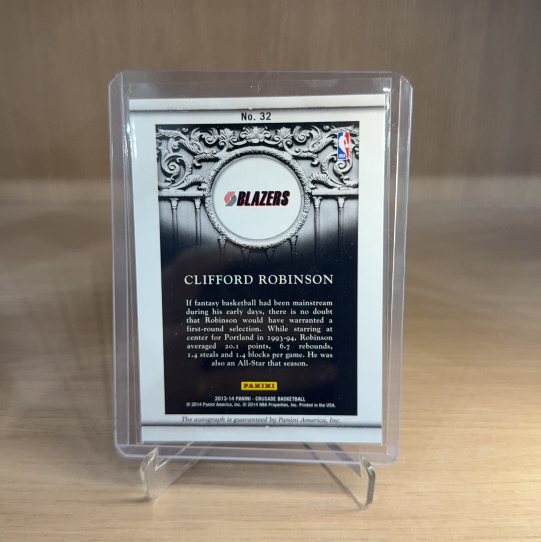 2013-14 Panini Crusade Clifford Robinson 【免费代卖】十字军 马刺 克里弗德 罗宾逊 签字 签名 专收必备 卡品如图 值得收藏!