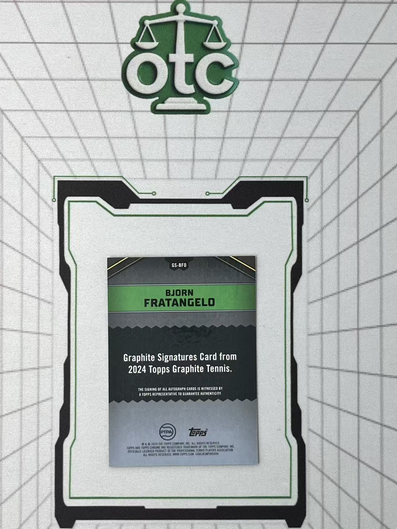 2024 Topps Graphite Bjorn Fratangelo 【盎司收藏】网球 石墨 比约恩 弗拉坦杰洛 银折 签字 球衣切割 JA 美国 高端系列 JJ27