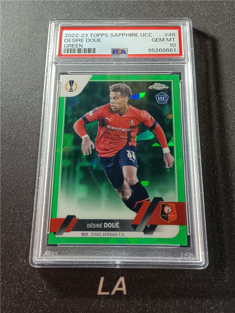Désiré Doué carte Topps Chrome Saphir Rookie 2023 Rennes Psg