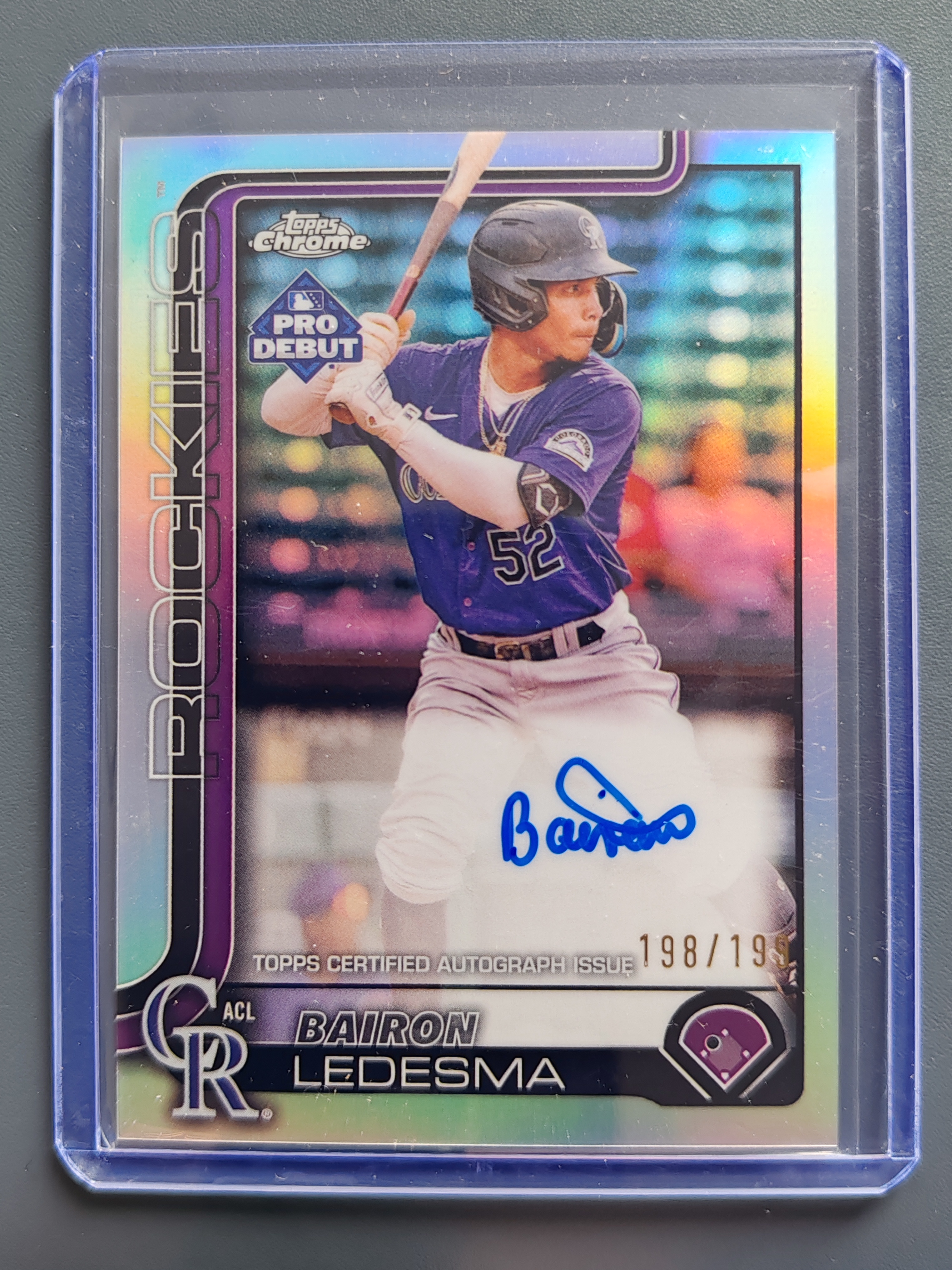 2025 Topps Pro Debut Bairon Ledesma 洛基 小联盟首秀 签字 chrome版 卡签!199编!银折!【9527】