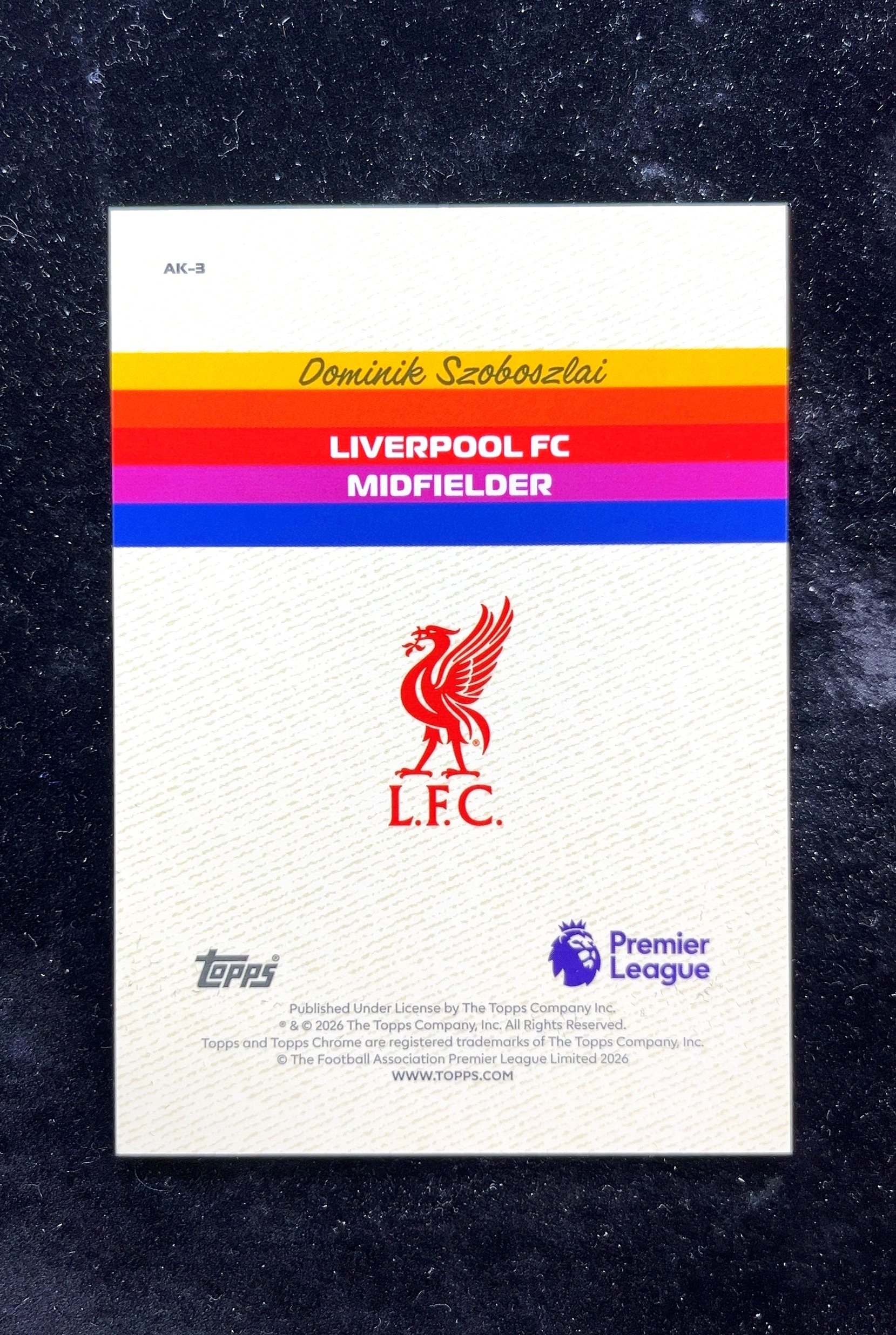 【小白1%代卖】2026 Topps Chrome 英超 Alive and Kicking特卡 Szoboszlai 索博斯洛伊 又帅又能踢 银折 折射 #AK-3 利物浦 拉诗赋