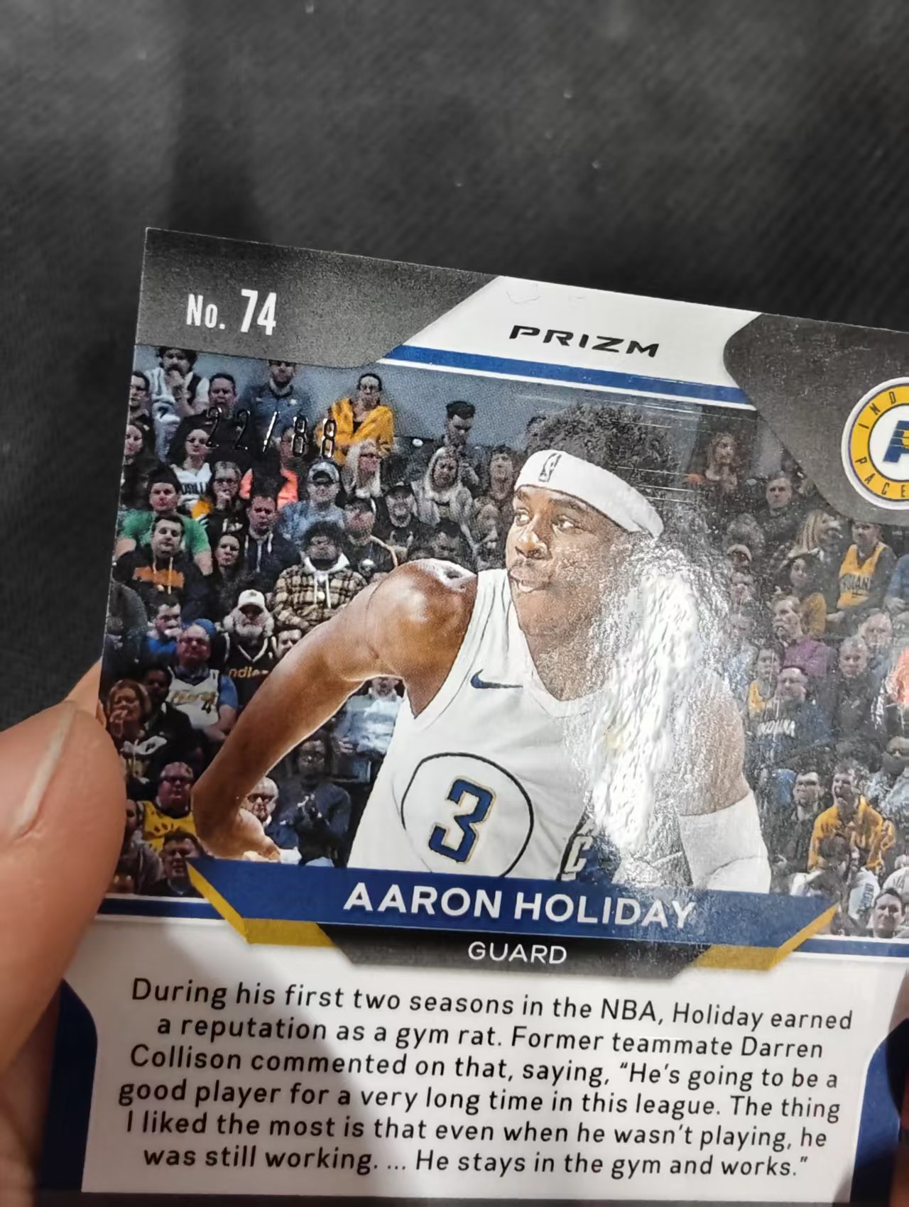 【汽水拍卖】2020-21 Panini Prizm Aaron Holiday 阿隆 霍勒迪 步行者 PZ 红圈圈折 88编 瑕疵如图
