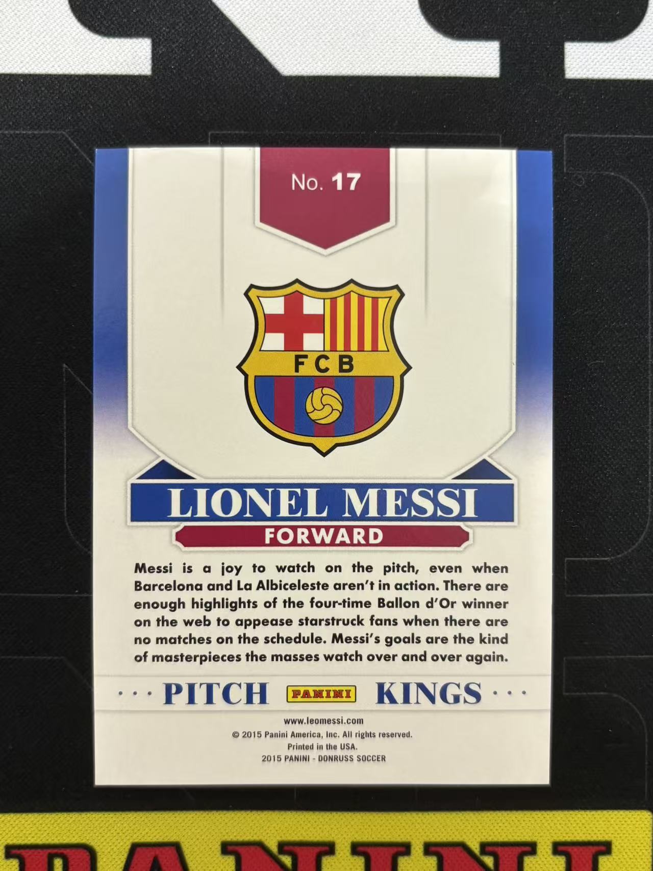 2015-16 Panini Donruss Lionel Messi 元年杜蕾斯 梅西 Pitch Kings 油画 99编 金平行 球王 阿根廷 巴萨 卡品如图
