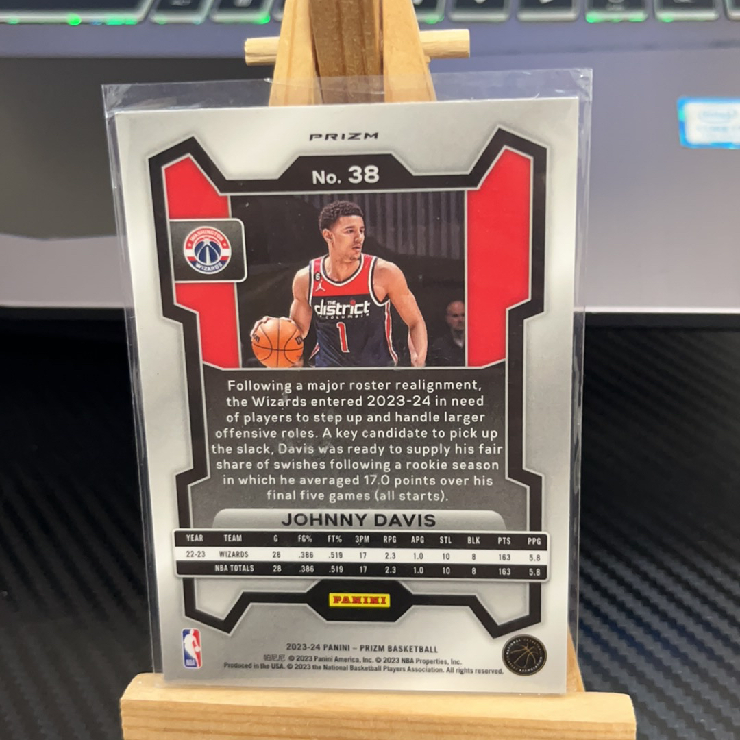 2023-24 Panini Prizm Johnny Davis 约翰 戴维斯 奇才 银折 折射 prizm系列 pz 卡品如图 凑图必备 值得收藏!免费代卖!