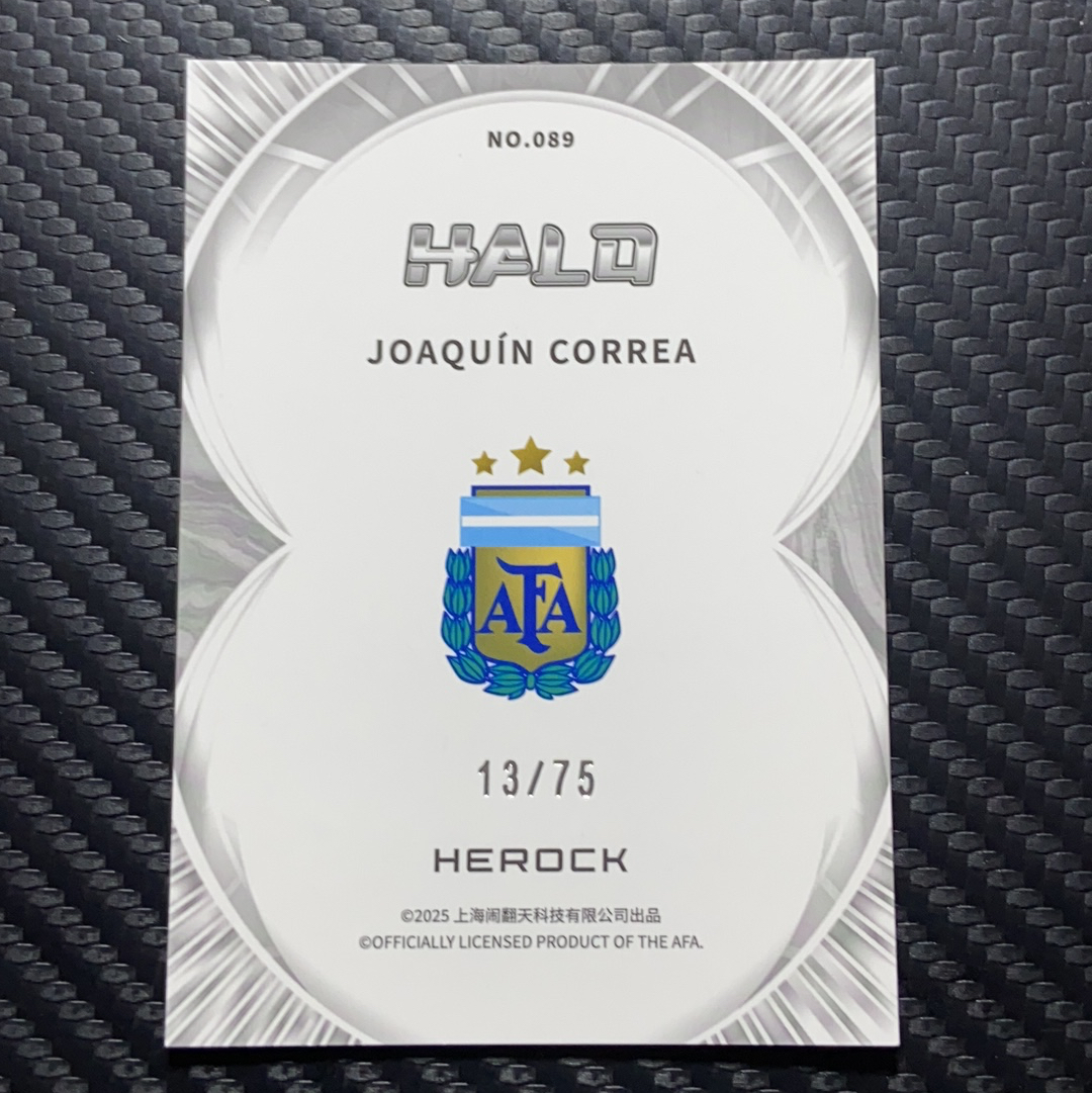 【小牛代拍】2025 Herock Halo Argentina National Joaquin Correa 闹翻天 阿根廷国家队盒 华金 科雷亚 绿折 13/75编 卡品如图(男)