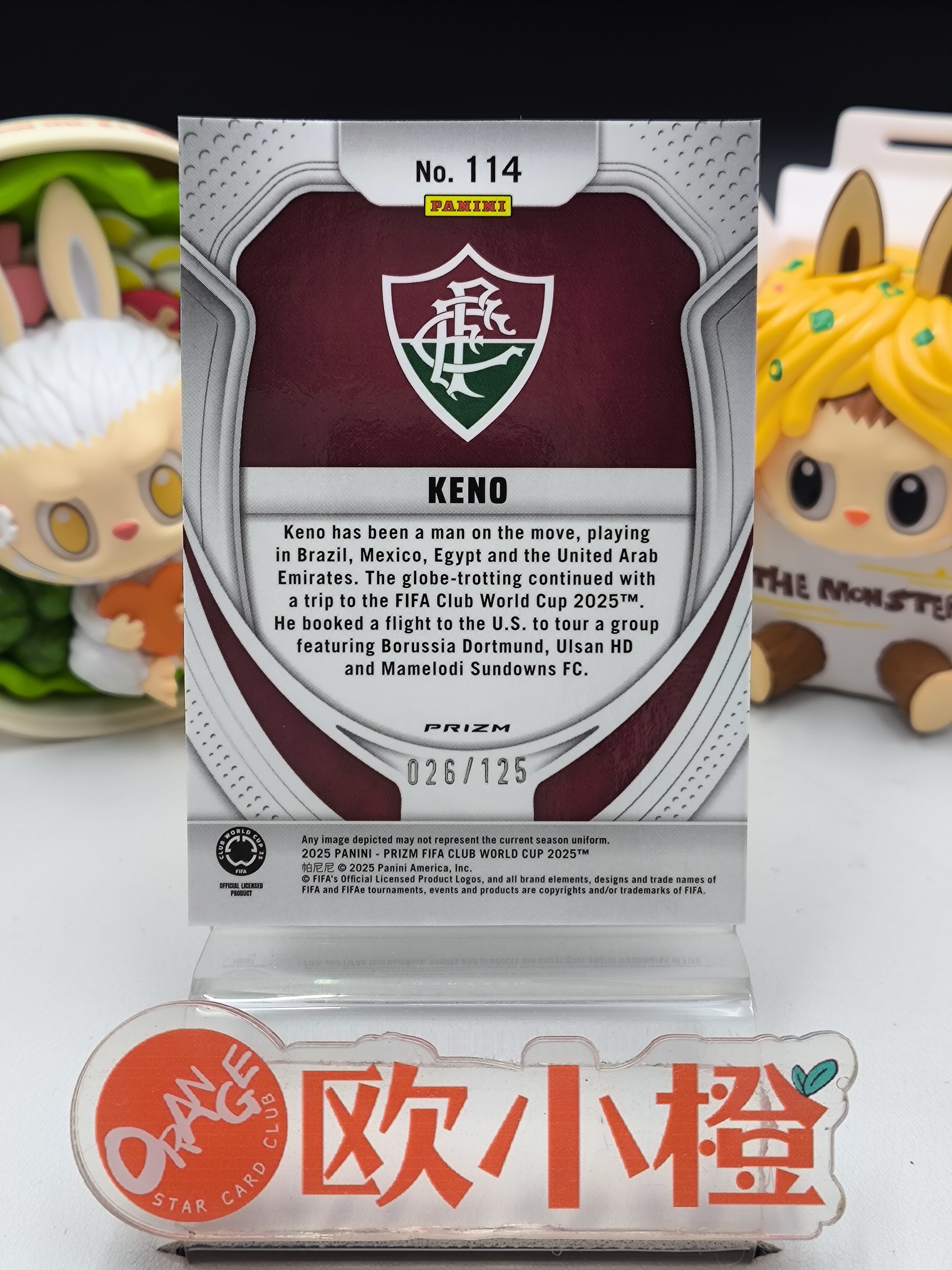 2025 【欧小橙急速拍】 Prizm Keno RC 世俱杯PZ 弗卢米嫩塞 新秀 基诺 紫折 125编 细节如图 收藏必备 航-V9499