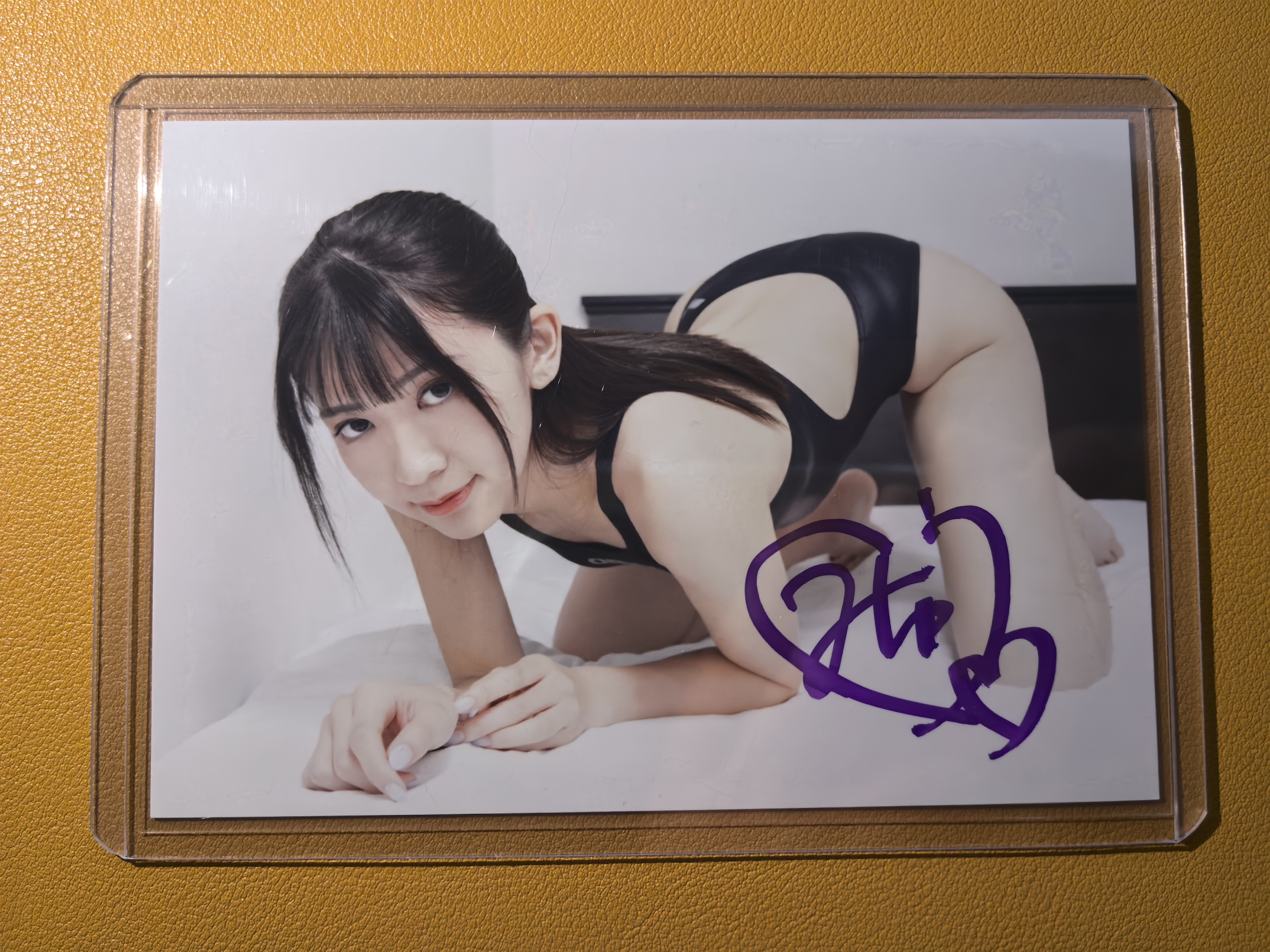 偶像艺人模特【日本代购】大张卡签完美签字 实卡超好看绝版稀有美女车模妹卡