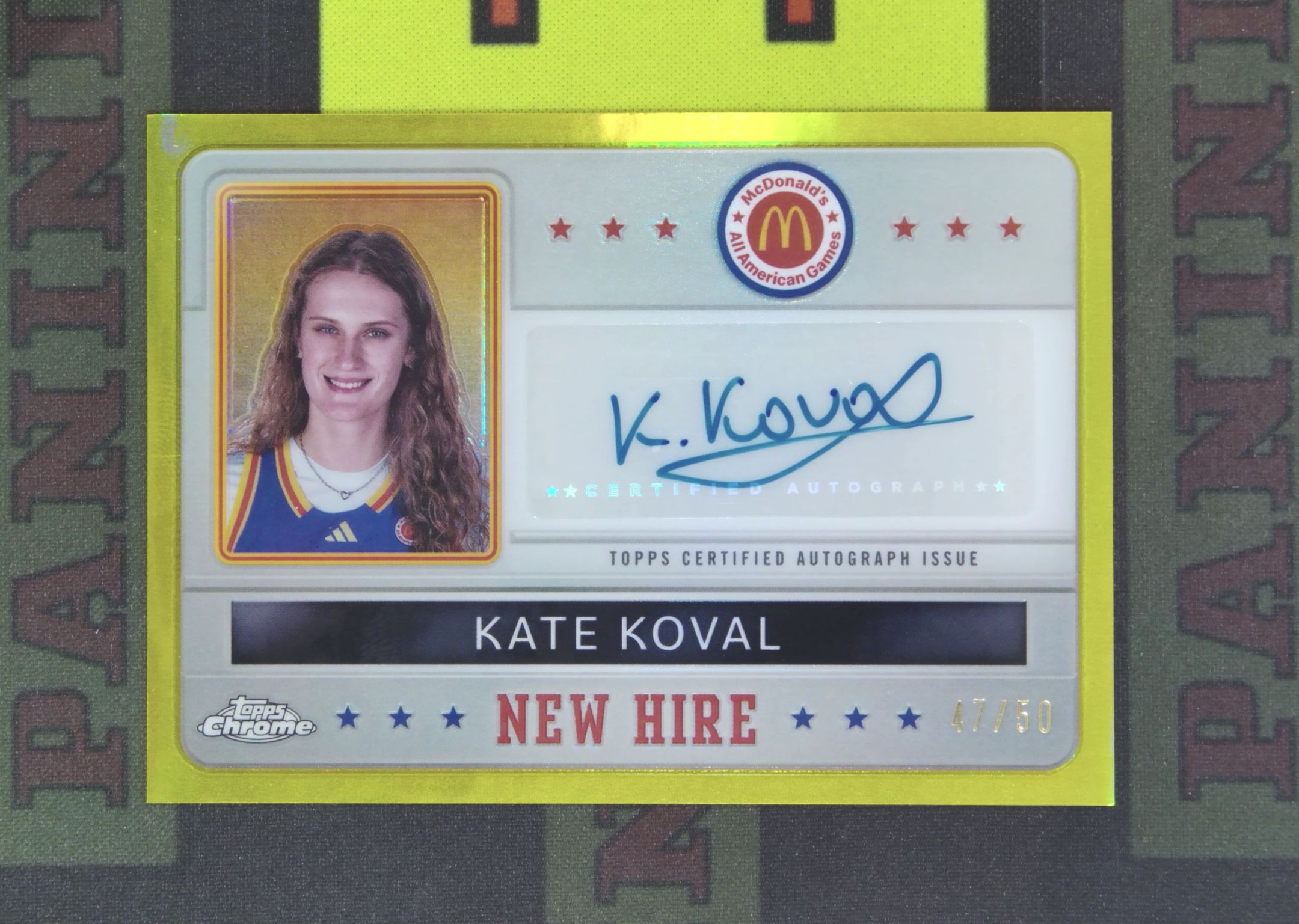 2024 Topps McDonald's Kate Koval Nirvana Project 凯特 科瓦尔 女篮 高中 47/50 签字 金折 折射 麦当劳 TC 卡品如图 收藏必备 zz001