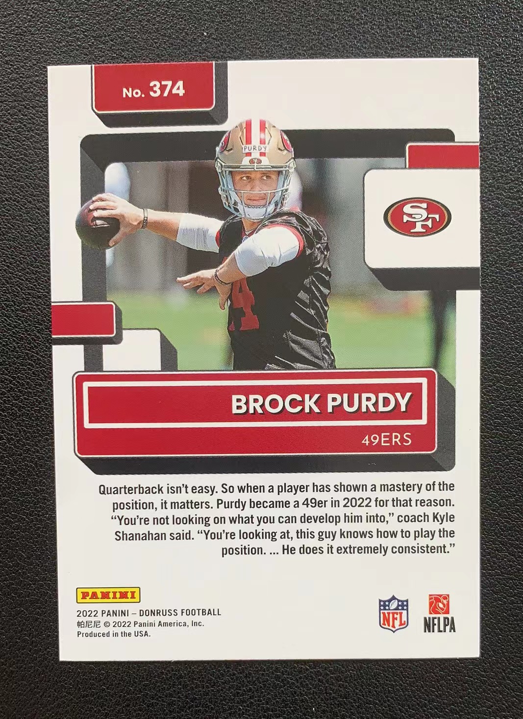 2022 Panini Donruss Brock Purdy RC 杜蕾斯 新秀 49人 普尔迪 珀迪 正base 大热新秀四分位 无关紧要 ...