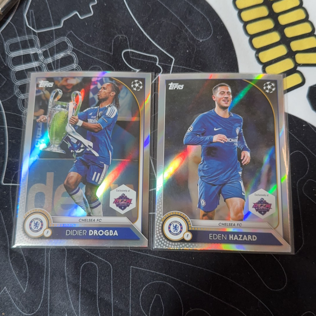2025 Topps 睿卡 Didier Drogba 睿卡卡展 方寸之间 卡展限定 德罗巴 欧冠冠军选图 阿扎尔 梨花香 lot 2张 收藏必备 切尔西