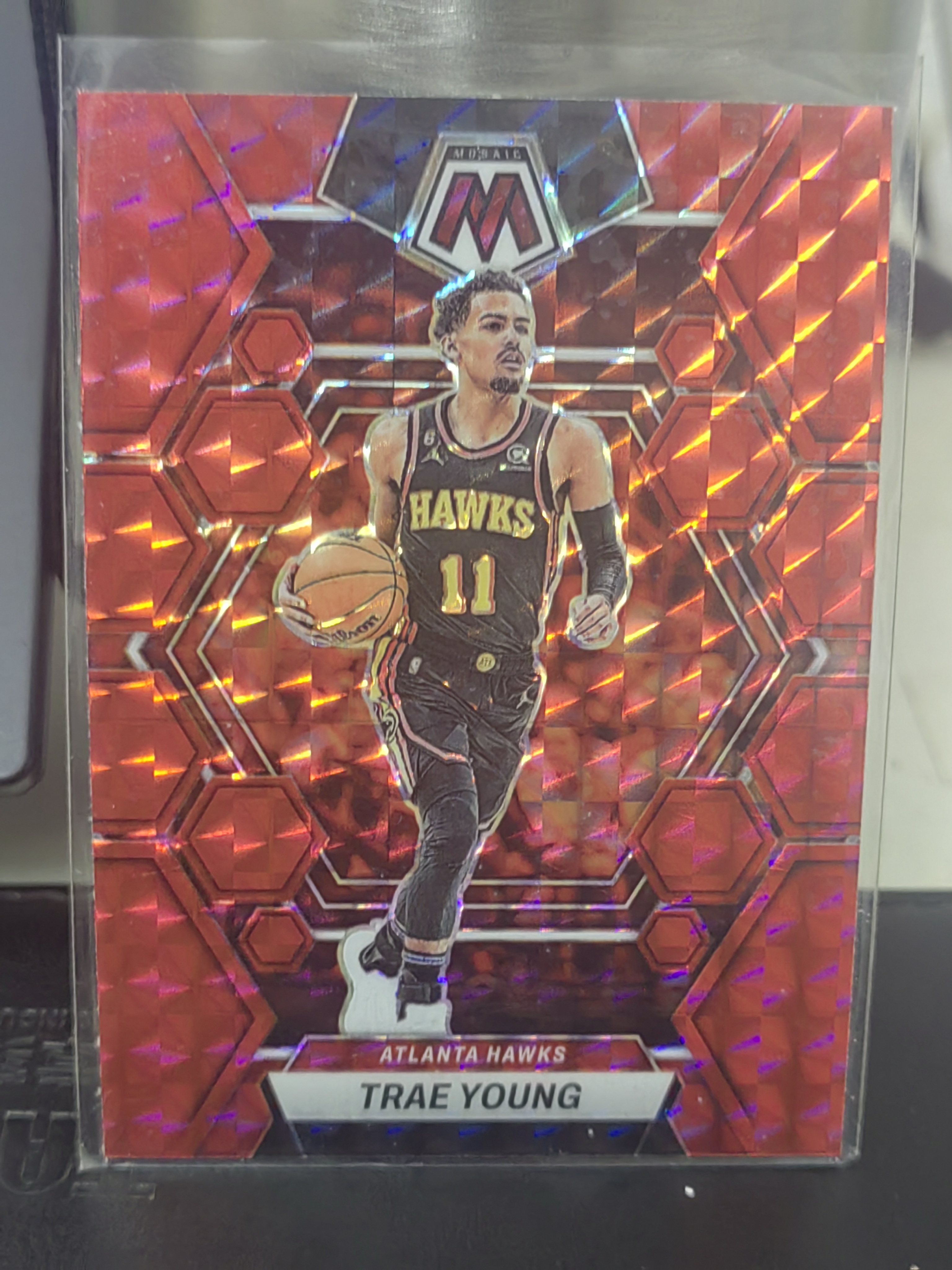 2022-23 Panini Mosaic Trae Young 马赛克 红折 红格子折 特雷 杨 篮 白边白角 不保卡品 卡品如图