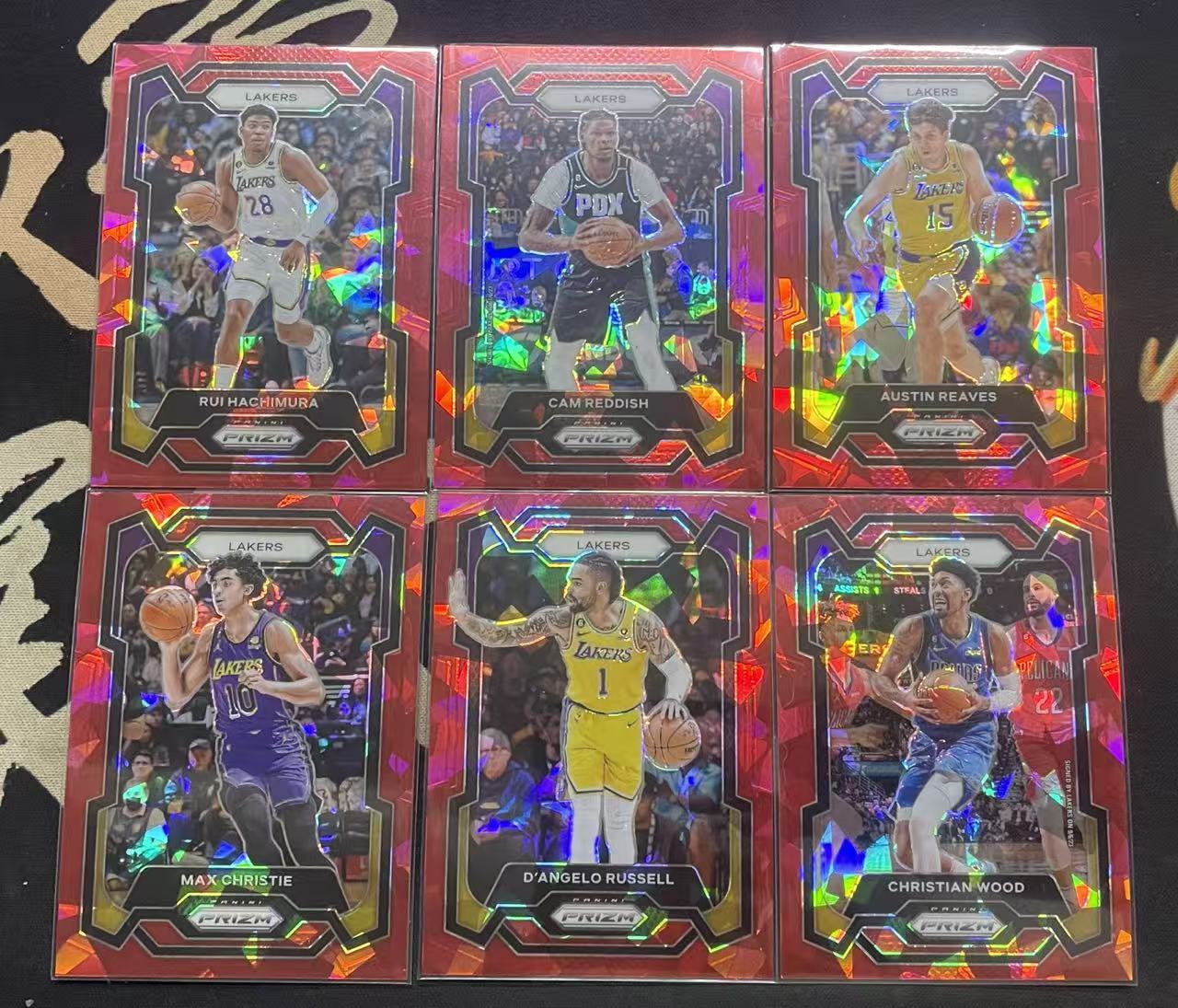 2023-24 Panini Prizm Austin Reaves 奥斯汀·里夫斯 拉塞尔 克里斯蒂 雷迪什 伍德 八村塁 湖人队 红碎冰 碎冰折 折射 pz 打包 值得收藏(猴子卡社)
