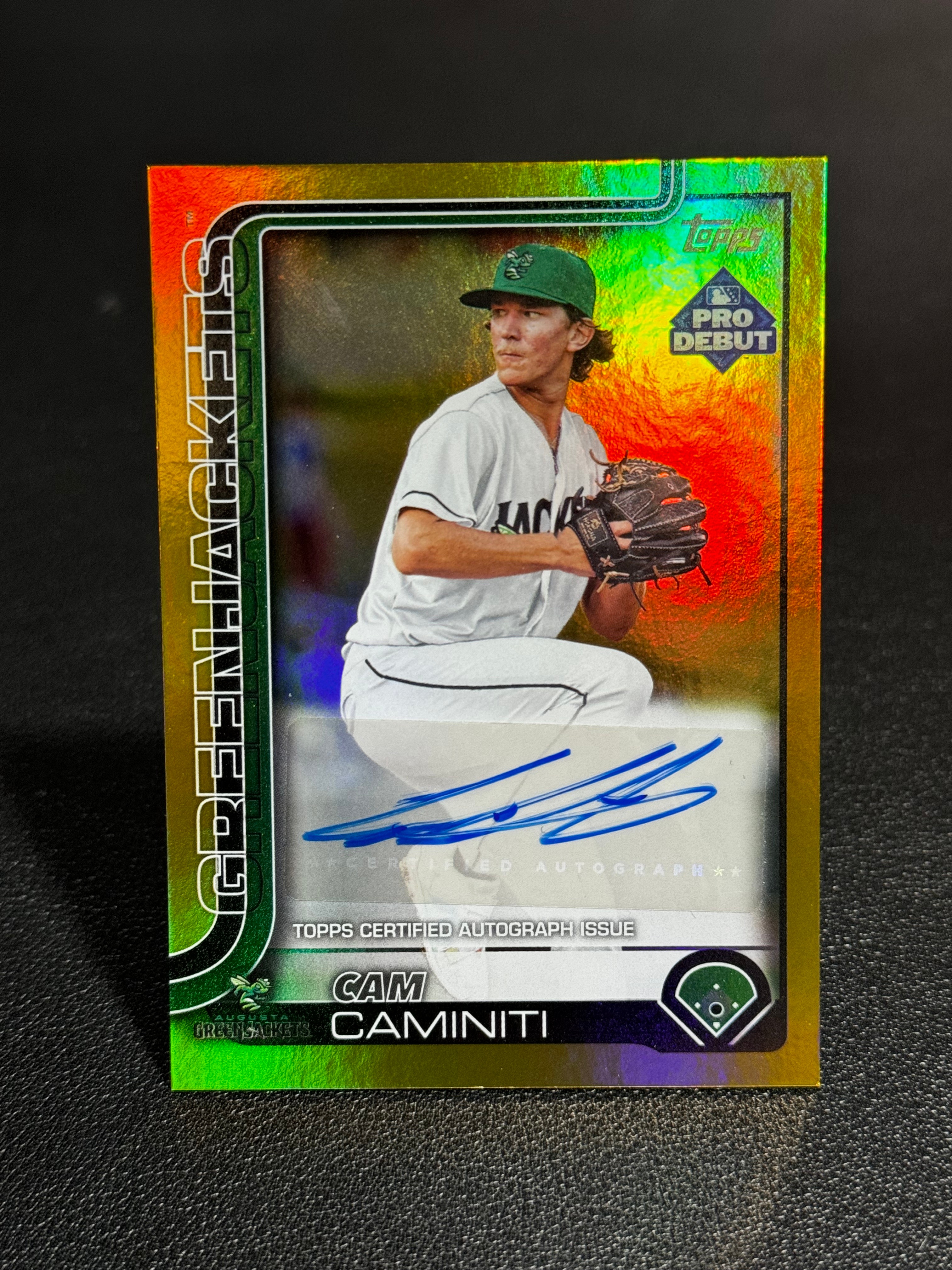 2025 Topps MLB 棒球大联盟 Cam Caminiti 金折 50编 签字 AUTO 卡姆 卡米内地 奥古斯塔绿夹克队 Pro Debut 潜力无限 LWDG