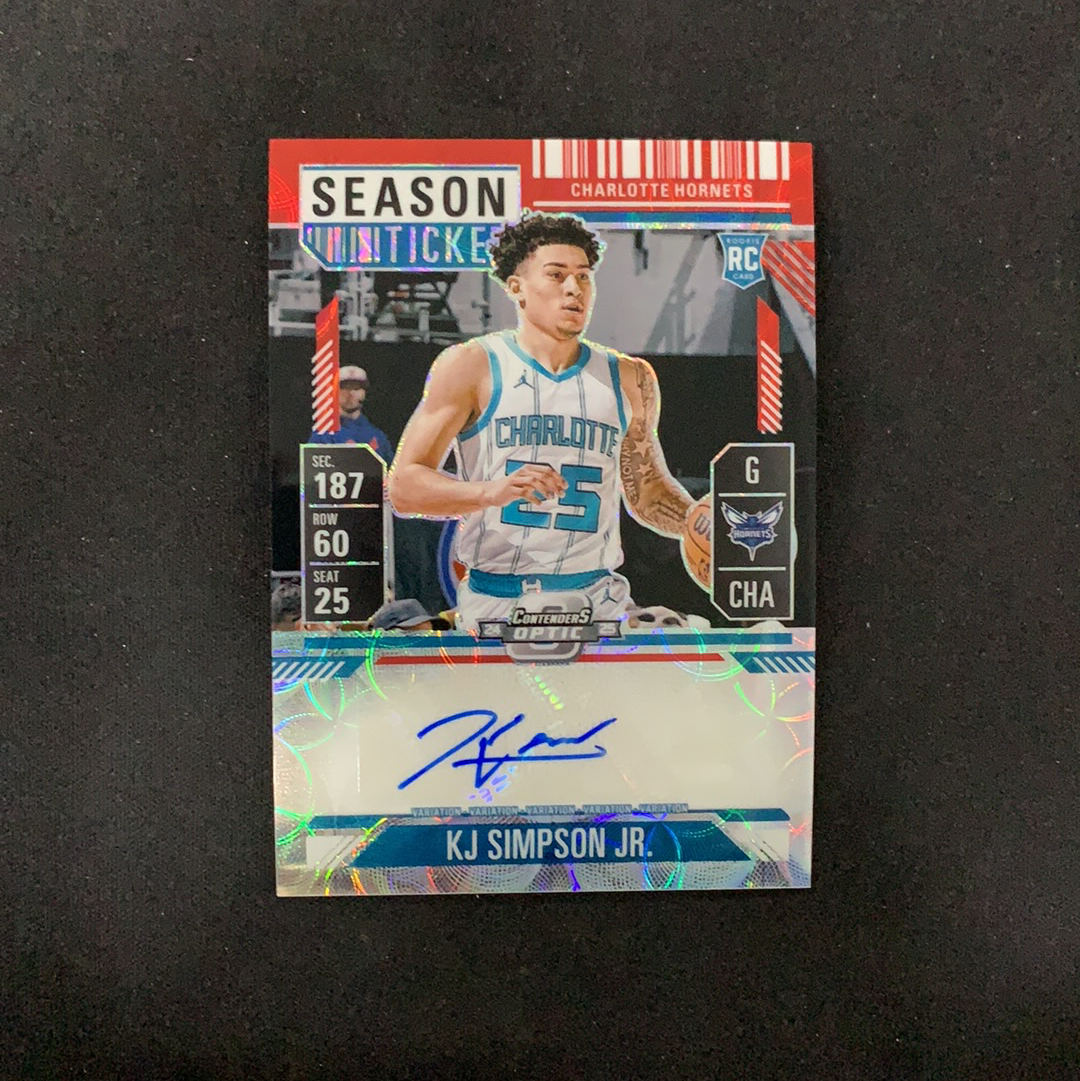 2024-25 Panini Mosaic KJ Simpson RC 【SC拍卖】马赛克 新秀 黄蜂 辛普森 签字 球票签 圈圈折 收藏必备(ing哥)