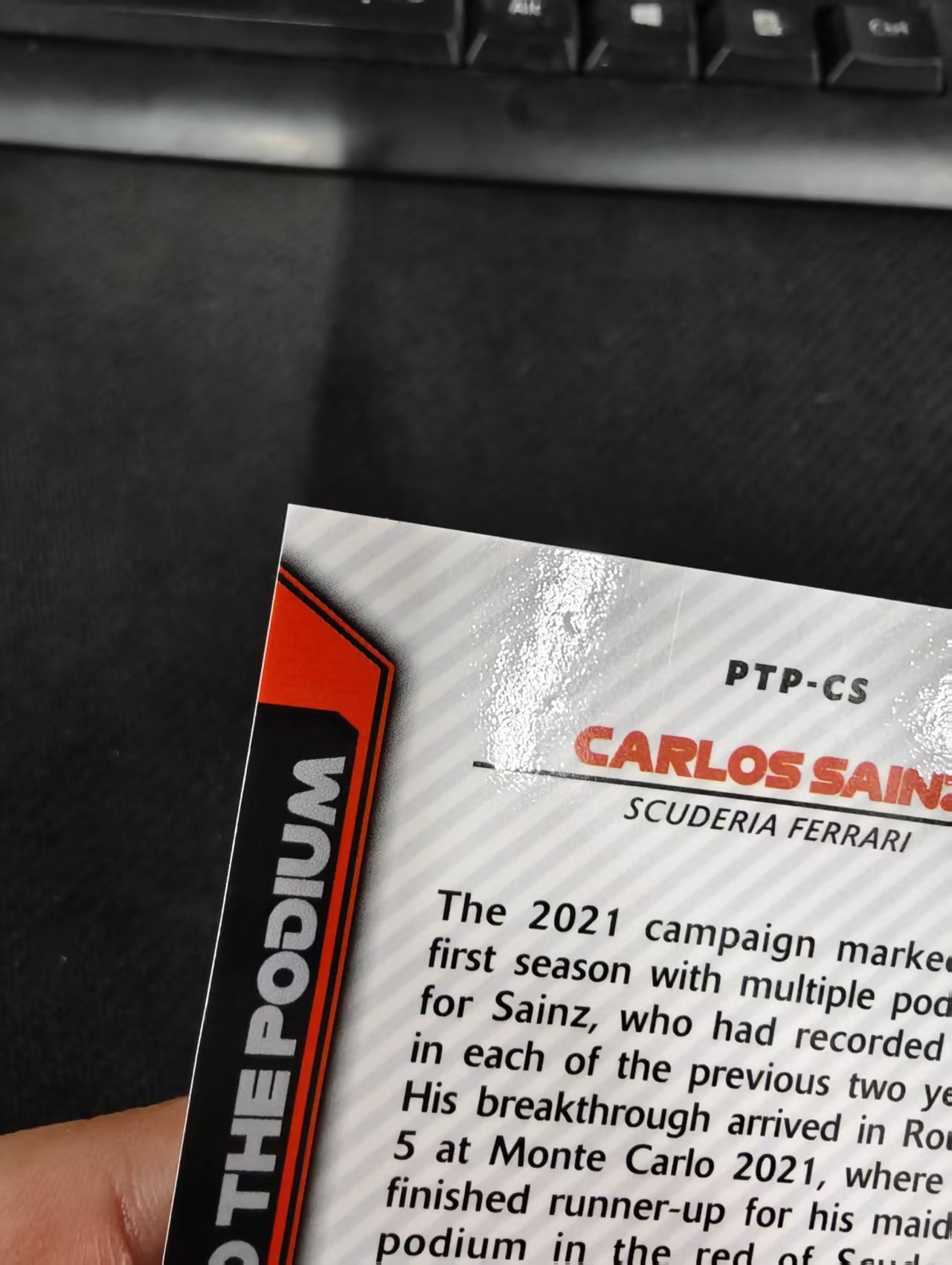 【可合并,不累计】2021 Topps Chrome Carlos Sainz F1 法拉利车队 卡洛斯 赛恩斯 银折 the podium特卡 边角瑕疵 #CS