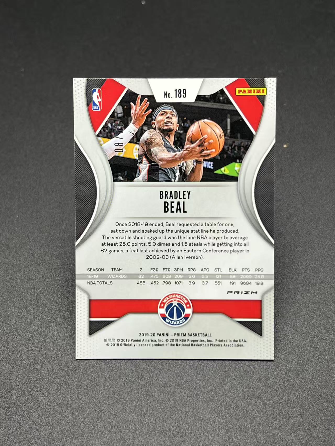 2019-20 Panini Prizm Bradley Beal #189 布拉德利 拜尔 奇才 PZ 红圈圈折 Base 88编 专收必备 烧烤