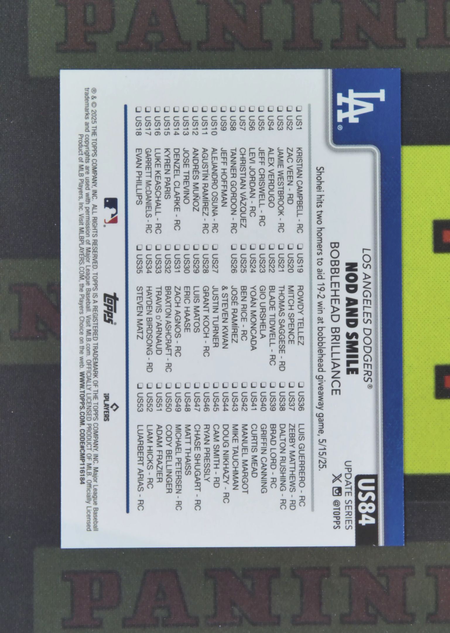 2025 Topps Update Shohei Ohtani Nirvana Project 大谷翔平 洛杉矶道奇 时刻 卡品如图 收藏必备 吴¥