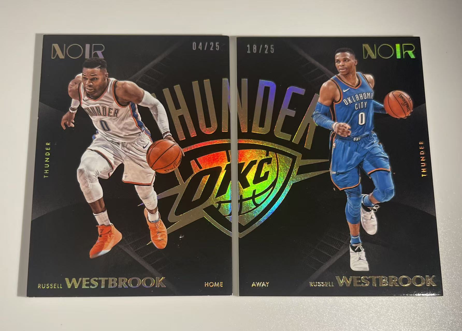 2017-18 Panini Noir Russell Westbrook 雷霆队徽 威斯布鲁克 威少 /25编 低编 镭射效果超级炸裂 元年队标 卡品如图 专收必备