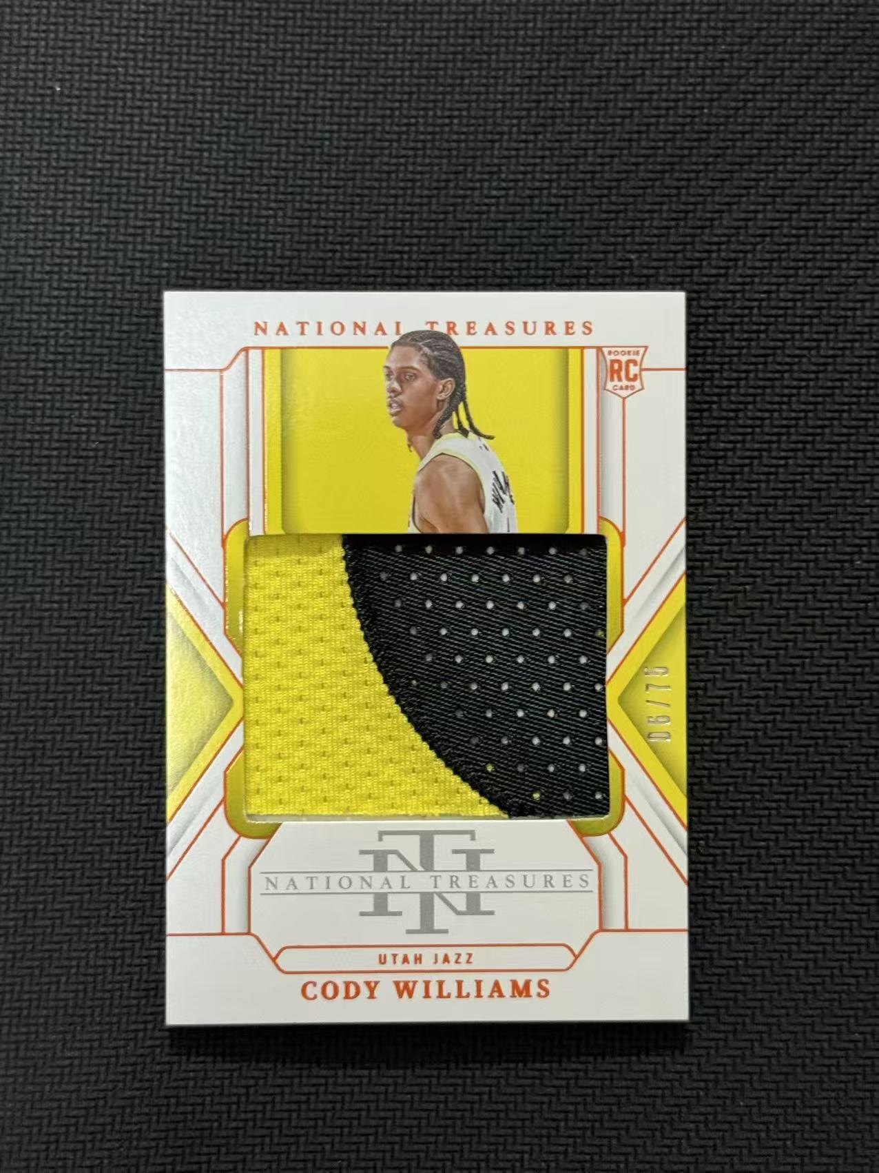 2024-25 Panini National Treasures Cody Williams RC 爵士 科迪 威廉姆斯 新秀 06/75编 RP 球衣切割 双色 未来可期 卡品如图 老公DR