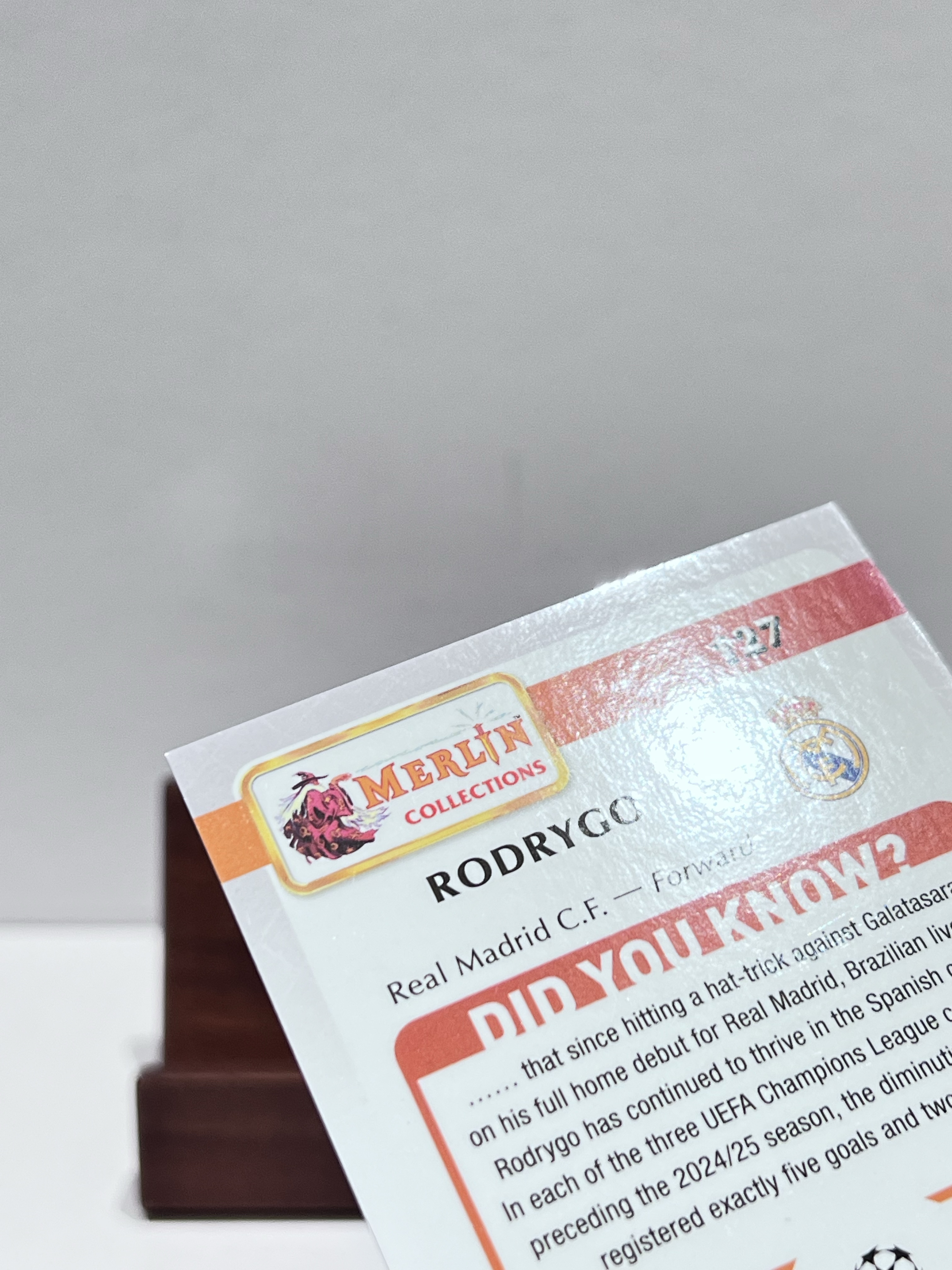2024-25 Topps Merlin Chrome Rodrygo【湾区拍档代卖】欧冠 梅林 罗德里戈 /30编 白折 正白折 折射 白配白 Color Match 皇马 皇家马德里 巴西 卡品如图 Steven
