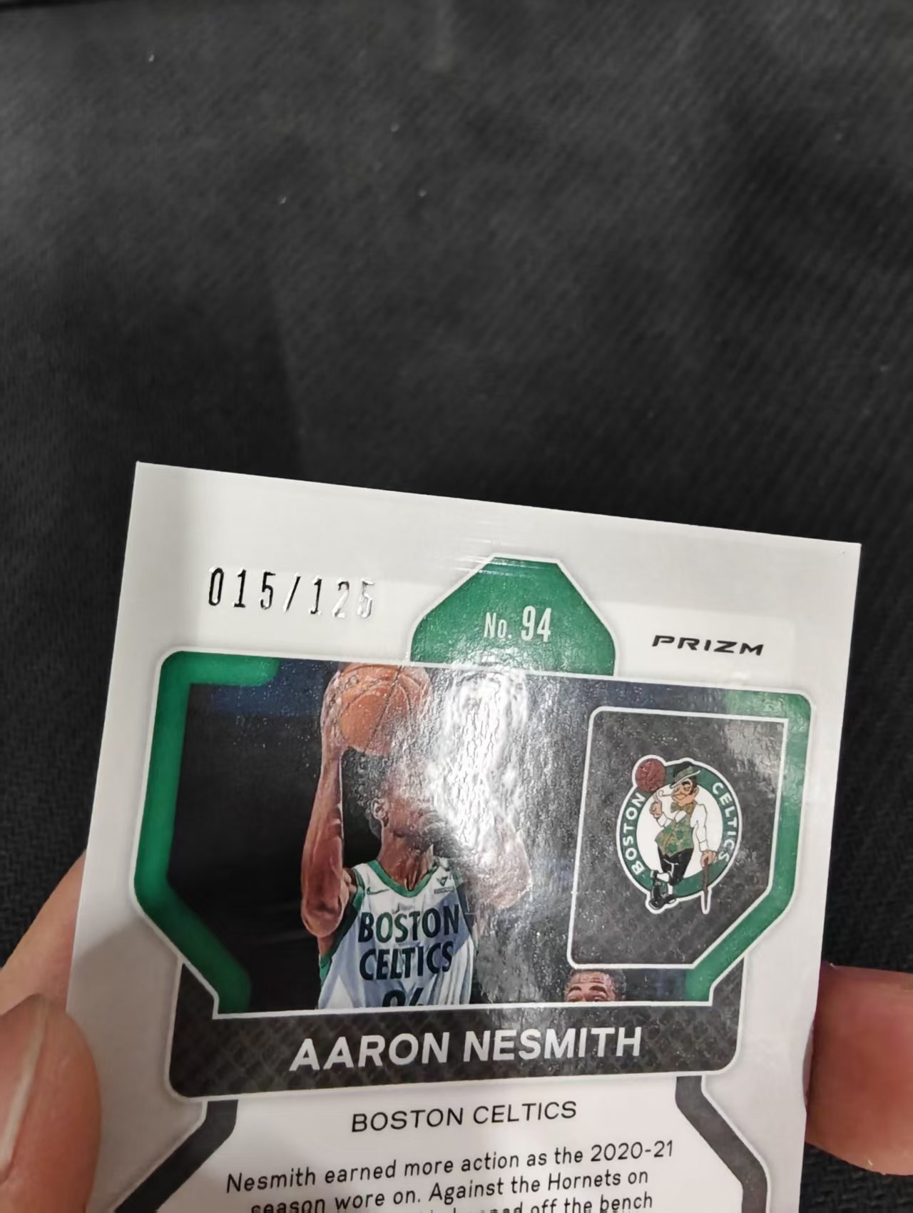 【汽水拍卖】2021-22 Panini Prizm Aaron Nesmith PZ 凯尔特人 阿隆内史密斯 蓝碎冰 125编 微瑕如图