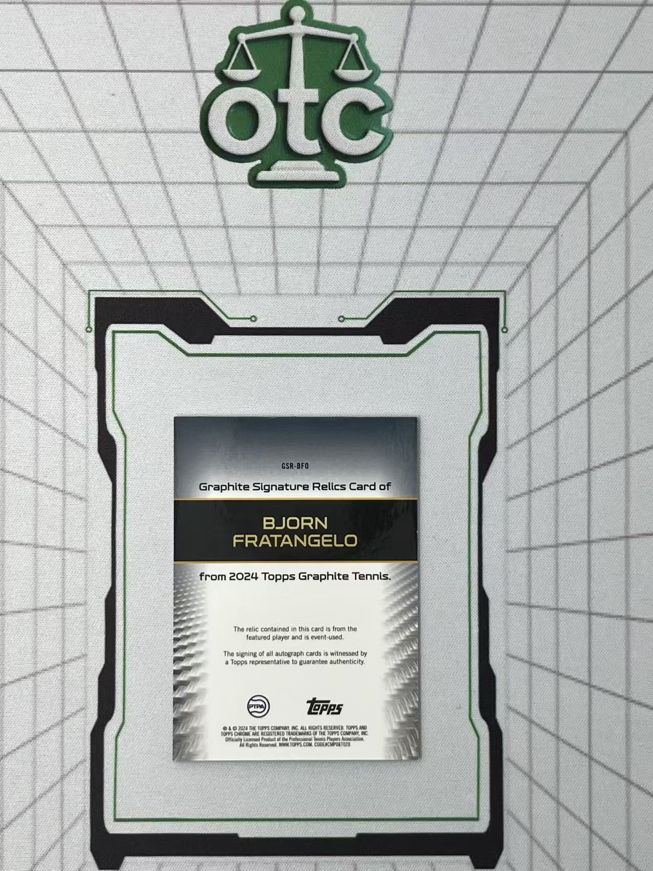 2024 Topps Graphite Bjorn Fratangelo 【盎司收藏】网球 石墨 比约恩 弗拉坦杰洛 银折 签字 卡签 美国 高端系列 JJ27
