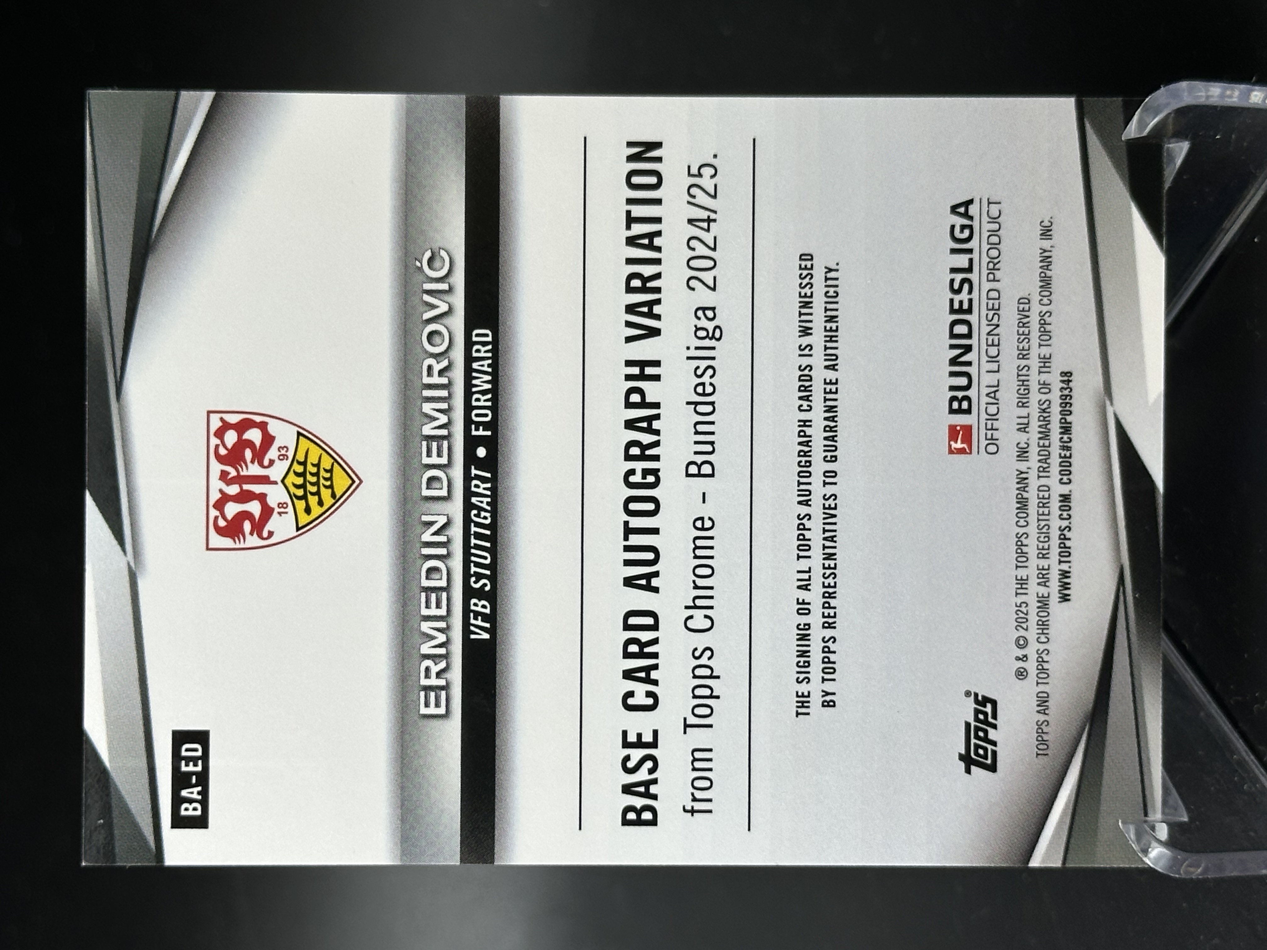 2024-25 Topps Chrome Ermedin Demirovic 【小黄拍卖】德甲 蓝宝石 德米洛维奇 斯图加特 橙碎冰折 签字 24/25编「cook」
