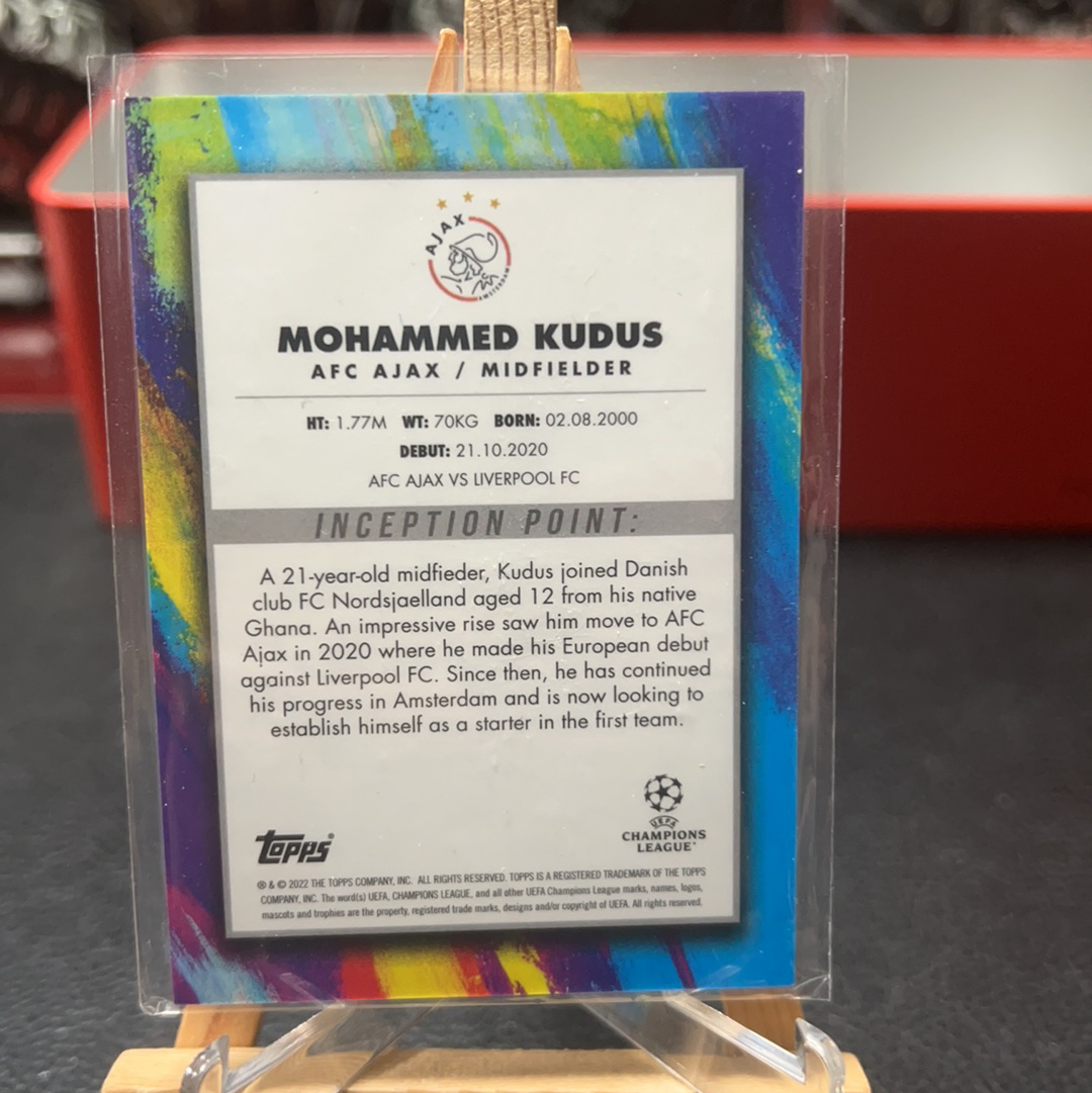 【SY代卖0497马萧萧-可累积-瑕疵看图】2022 Topps Inception Mohammed Kudus 欧冠 盗梦空间 阿贾克斯 库杜斯 49编