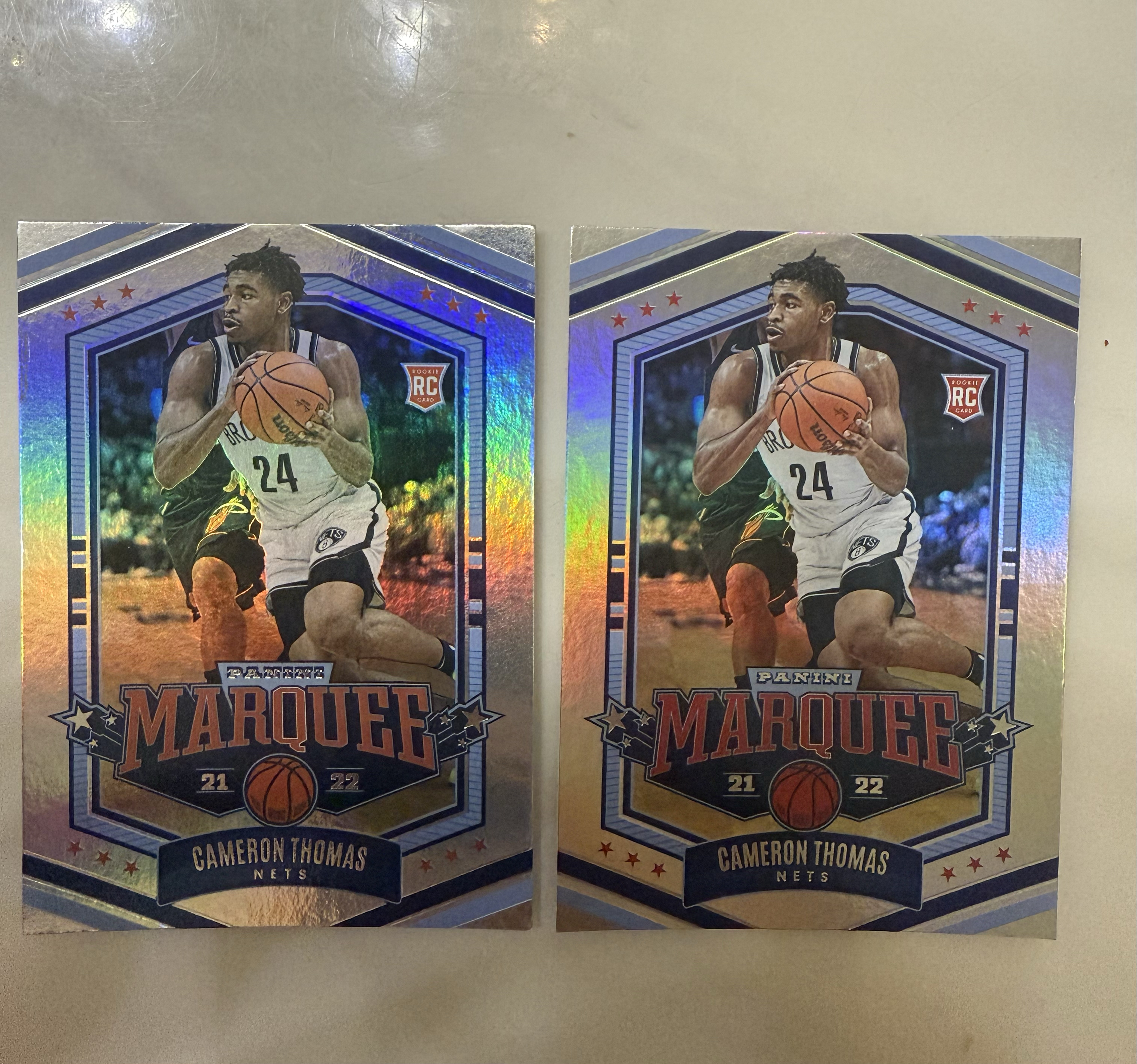 2021-22 panini chronicles CAMERON THOMAS RC 篮网 卡梅隆 托马斯 新秀 编年史 银折 2张打包 凑套 卡品如图