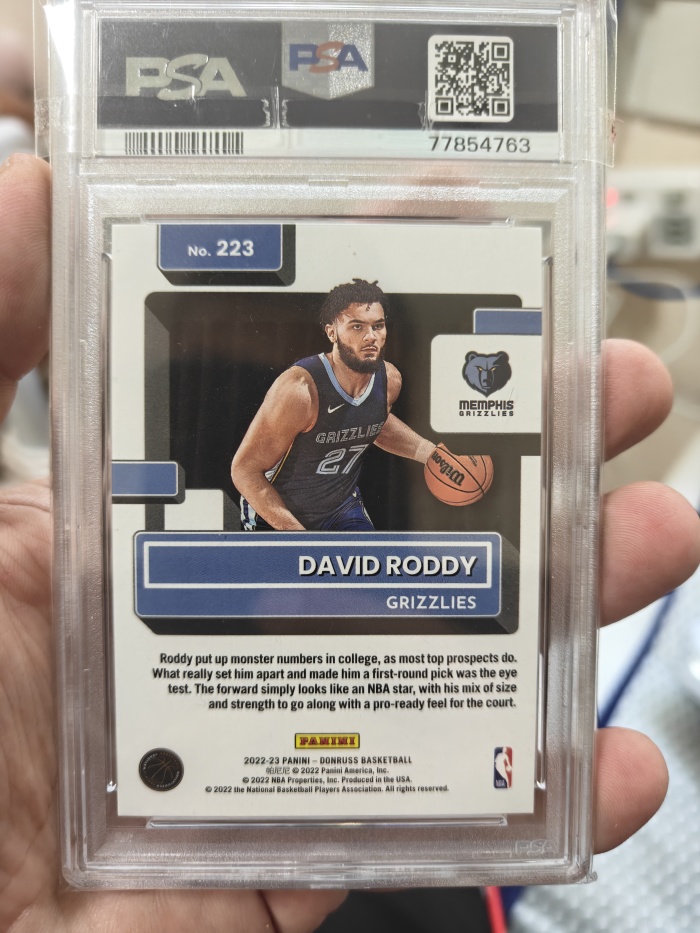 2022-23 Panini Donruss David Roddy RC #223 PSA9 新秀年 选秀年 大卫罗迪 金折 10编 绝对稀有