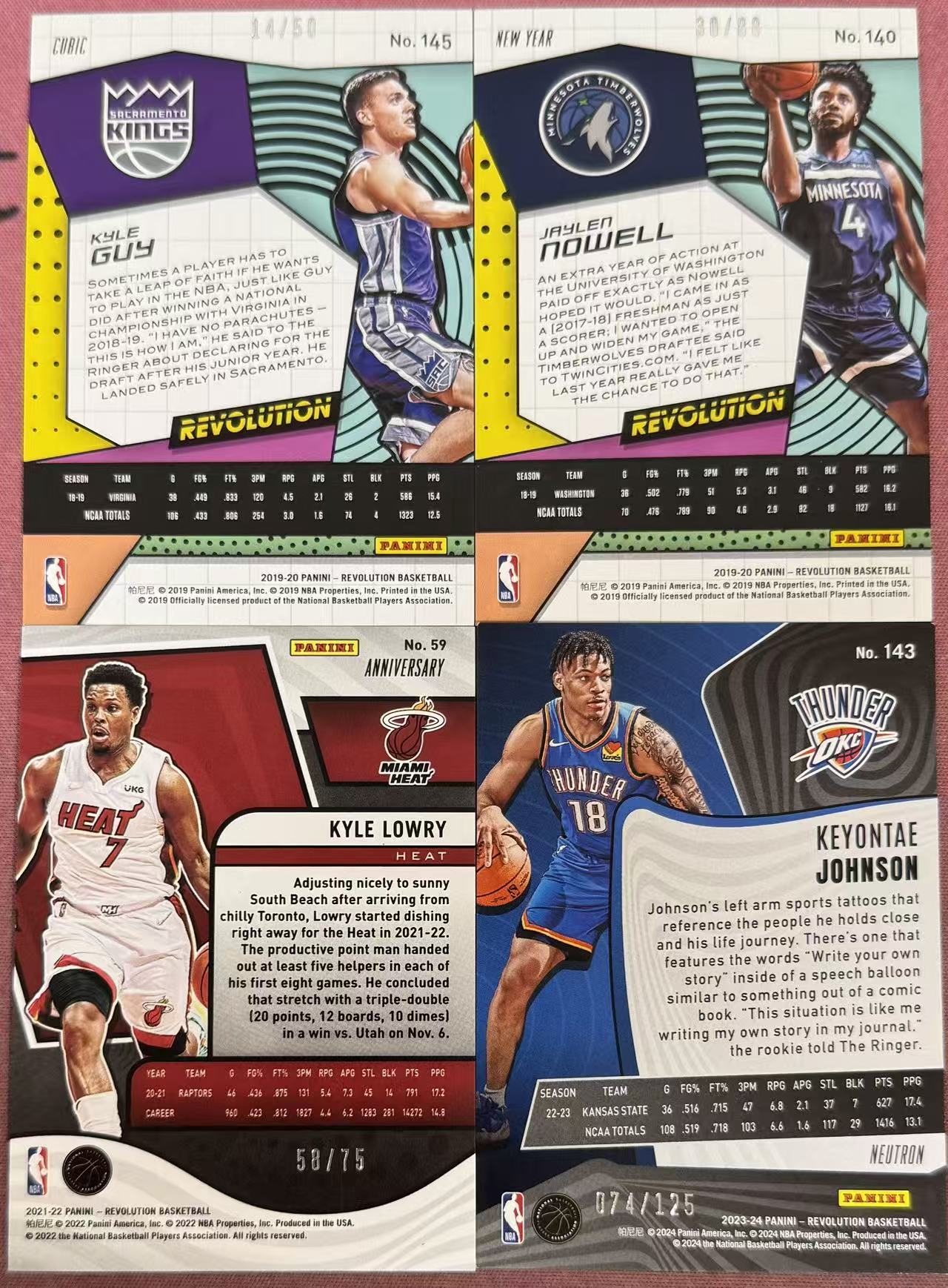 2025-26 Panini 多系列 多人 帕尼尼 洛瑞 等一图4张带编打包LOT 不保卡品#63(OCEAN)