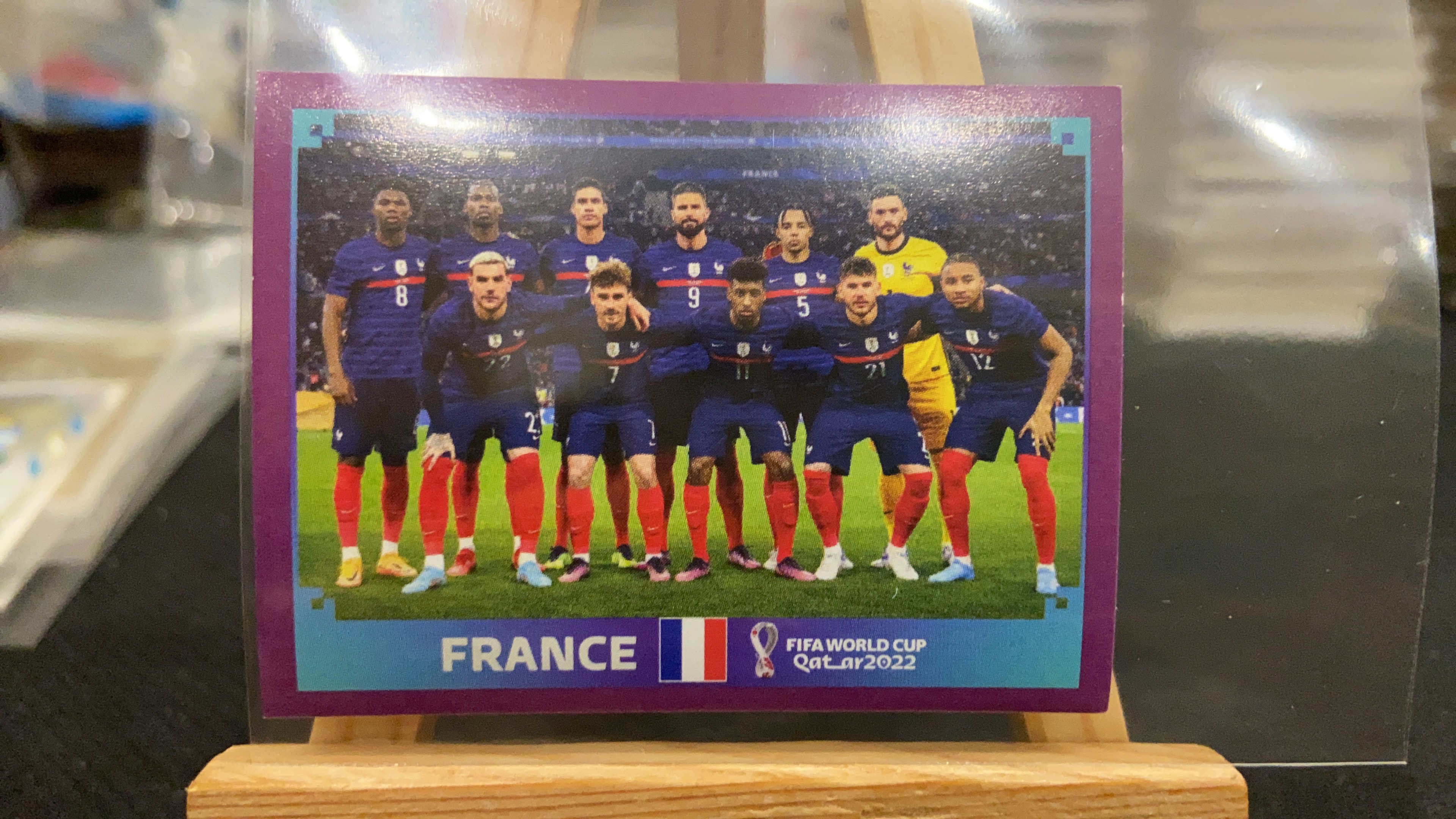 2022 Panini 世界杯 贴纸 【不累计】 法国 首发 全家福 紫平行 卡品如图 凑套