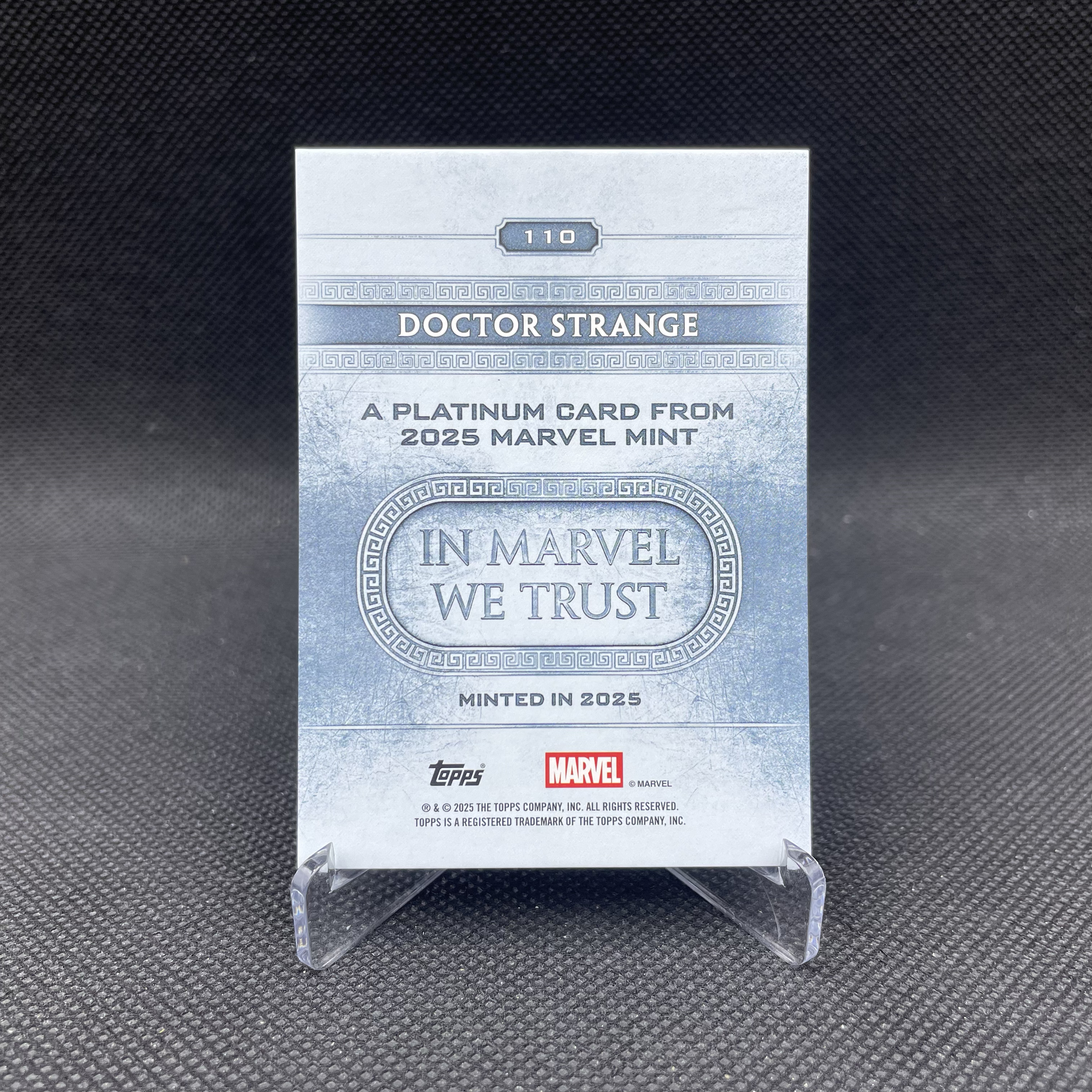 2025 Topps Marvel Minted 【无界代卖】漫威 Doctor Strange 奇异博士 56/99编 铂金版本 银折 大比例SP 霸气选图 品瑕如图 不累计 猫