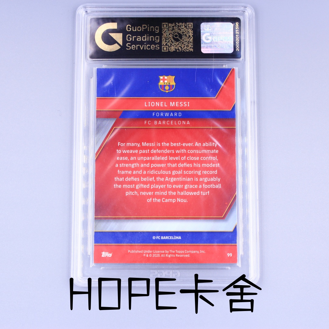 2023-24 Topps Chrome Lionel Messi 球王 巴萨 阿根廷 里奥 梅西 GOAT 巴萨TC 国评10分 完美卡品!【HOPE代卖(4.5%含卡淘)】