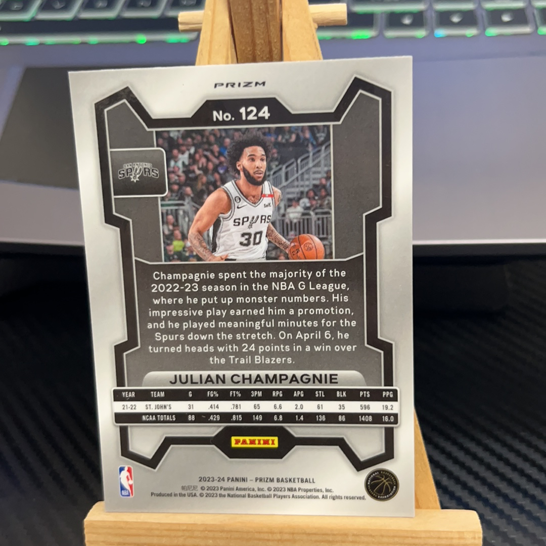 2023-24 Panini Prizm Julian Champagnie 朱利安 尚帕尼 马刺 银折 折射 prizm系列 pz 卡品如图 凑图必备 值得收藏!免费代卖!